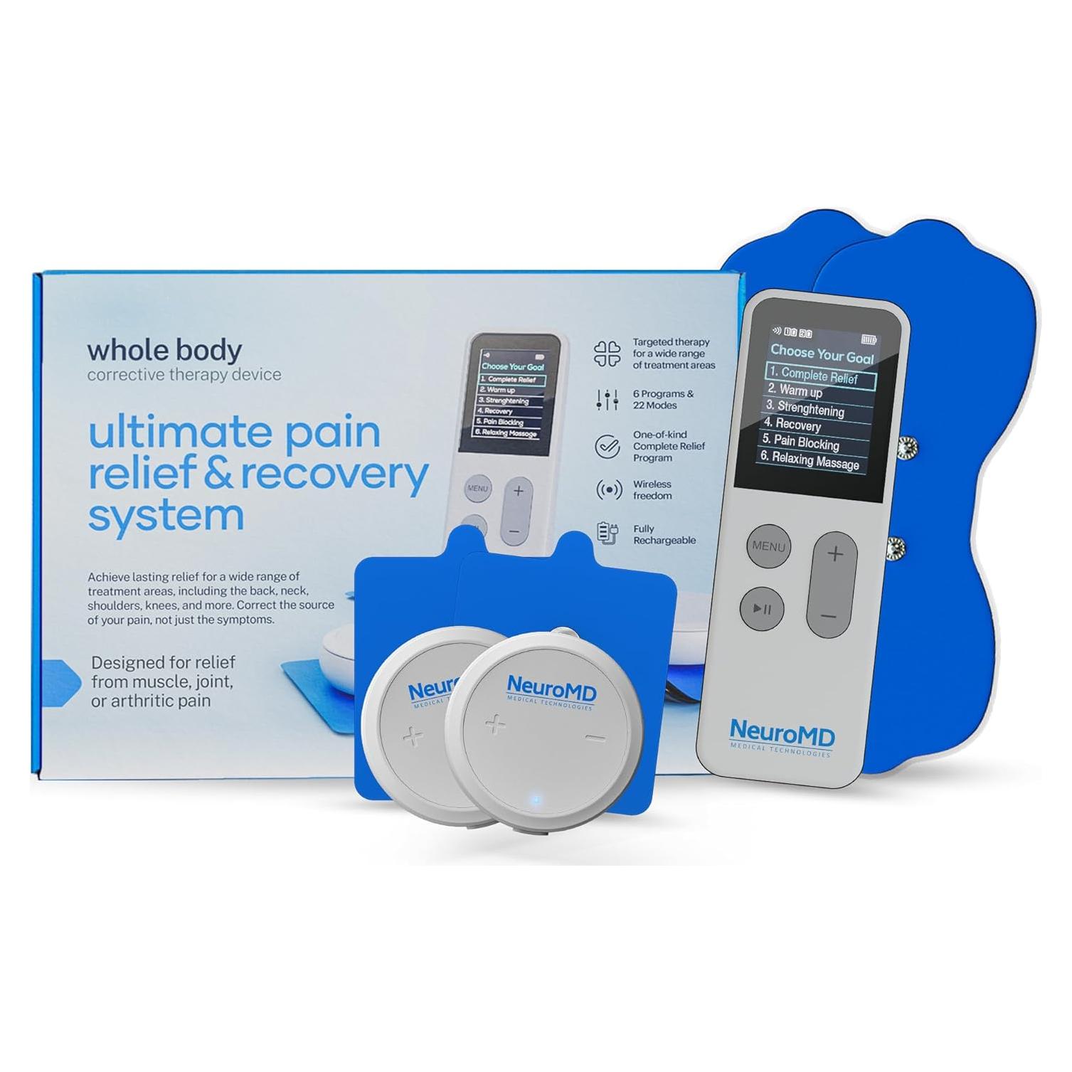 NeuroMD Estimulador Muscular TENS Inalámbrico 2.0 para Alivio del Dolor