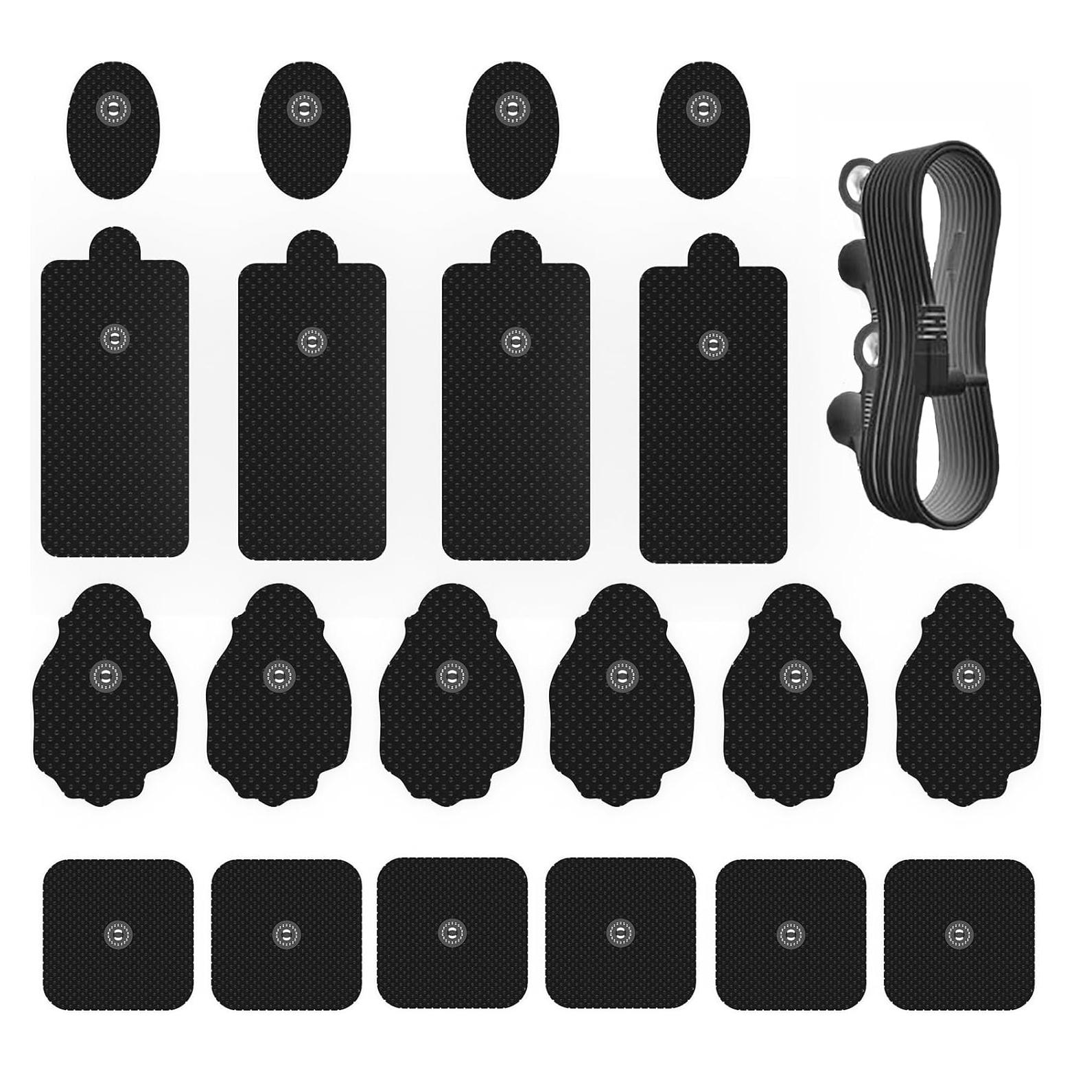 20 Almohadillas Electrodos RLEXIO para TENS con Cable - 4 Formas