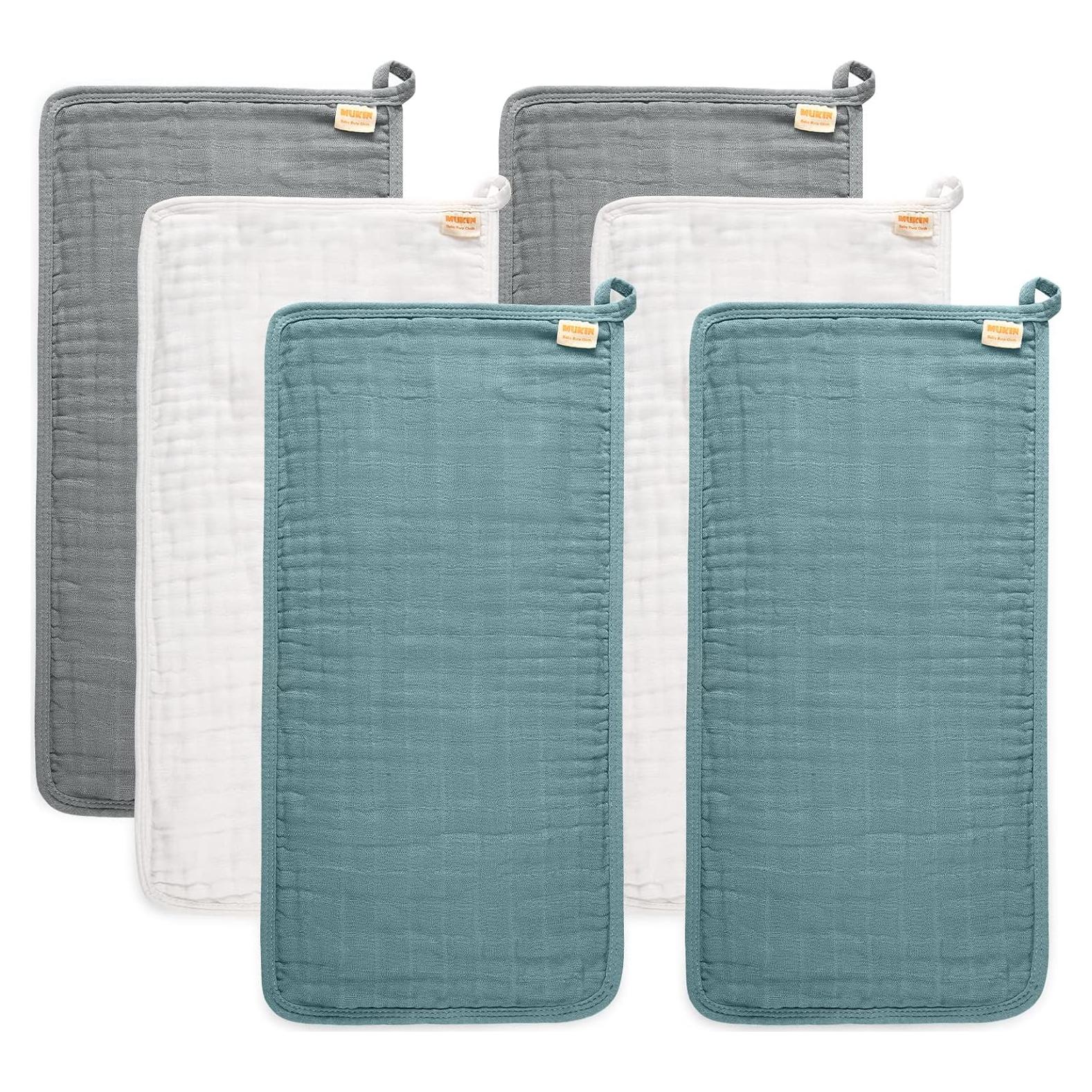 Pañales de Algodón Suave MUKIN - 6 Unidades Gris 50.8x25.4 cm