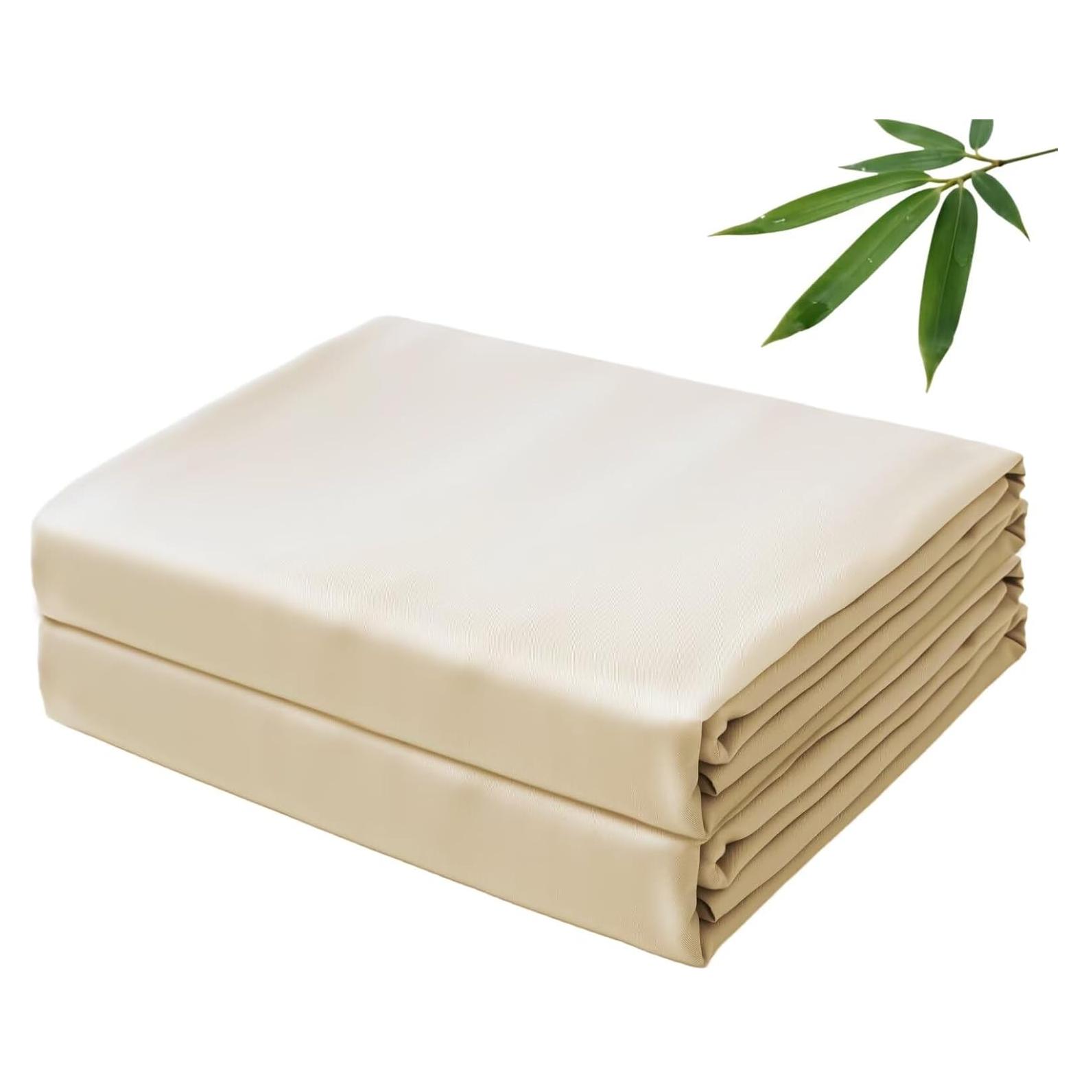 Sábana Plana Individual 2 Pcs Zaizaihome Viscosa Bambú Beige