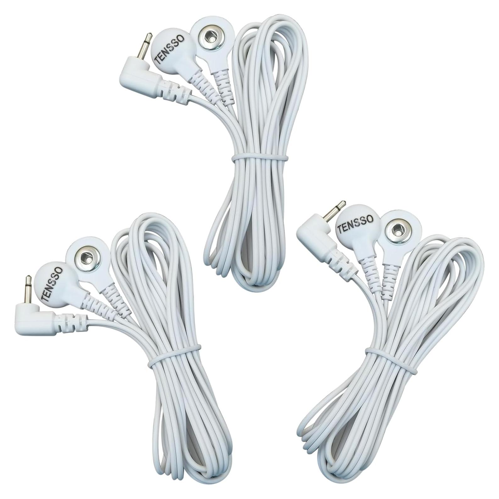 Cables de Reemplazo TENS TENSSO 1.5m 3pcs Conectores Snap