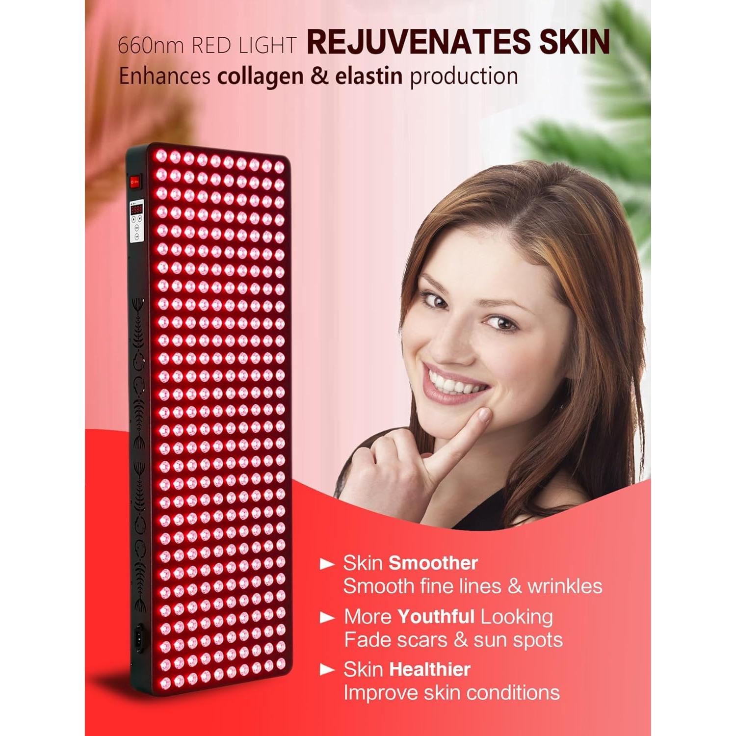 Panel de Terapia de Luz Roja Infrarroja 1500W Shuborui 300 LEDs