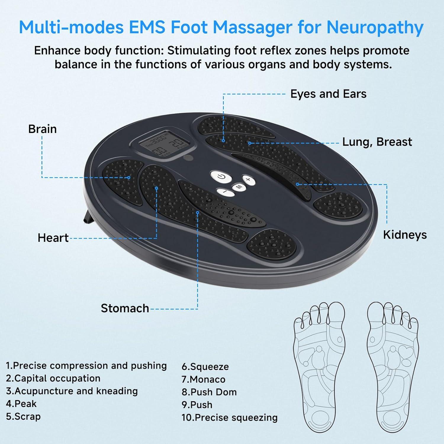 Estimulador Muscular Electrónico EMS para Pies y Piernas - Azul Oscuro