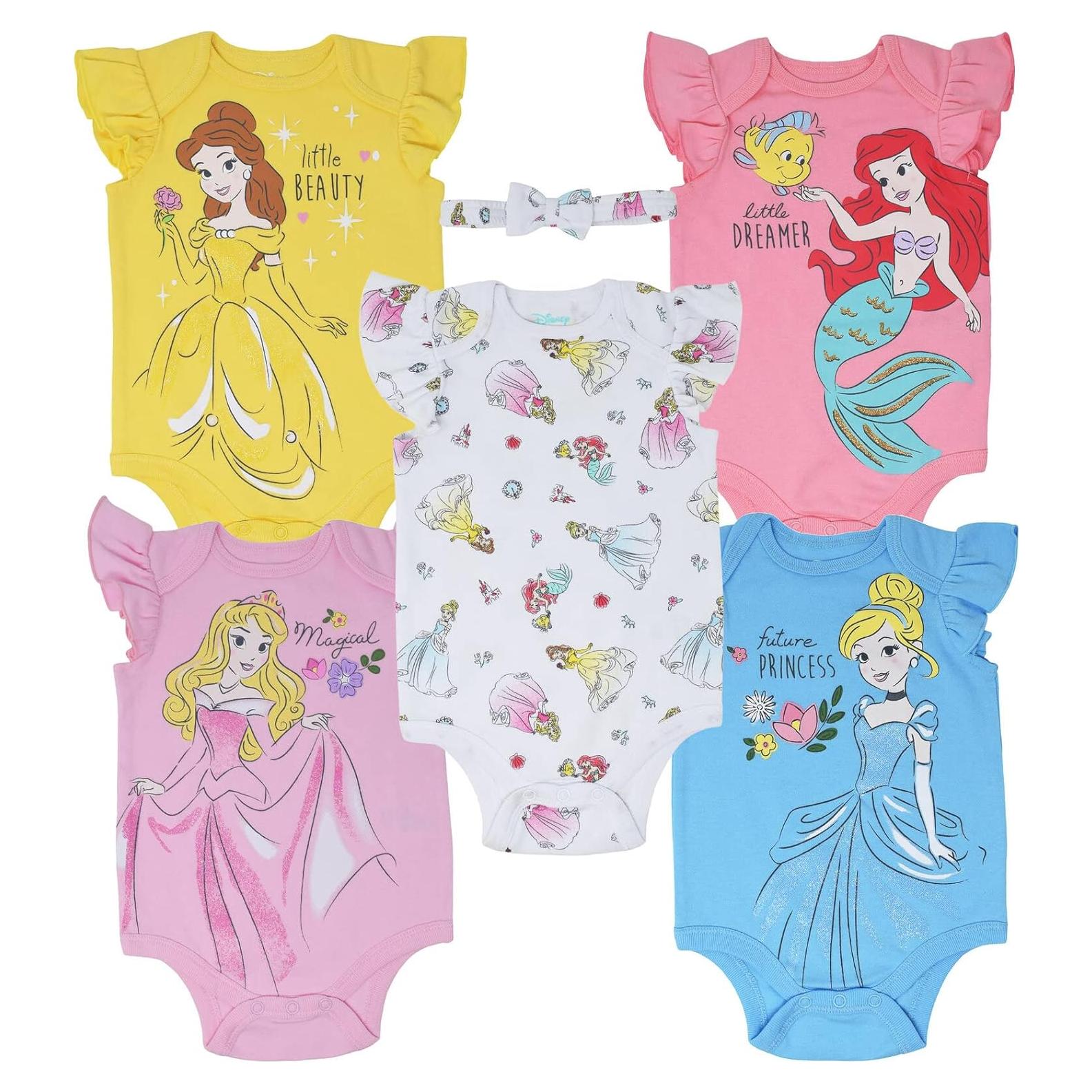 Bodies de Manga Corta Disney Princess con Diadema para Bebés