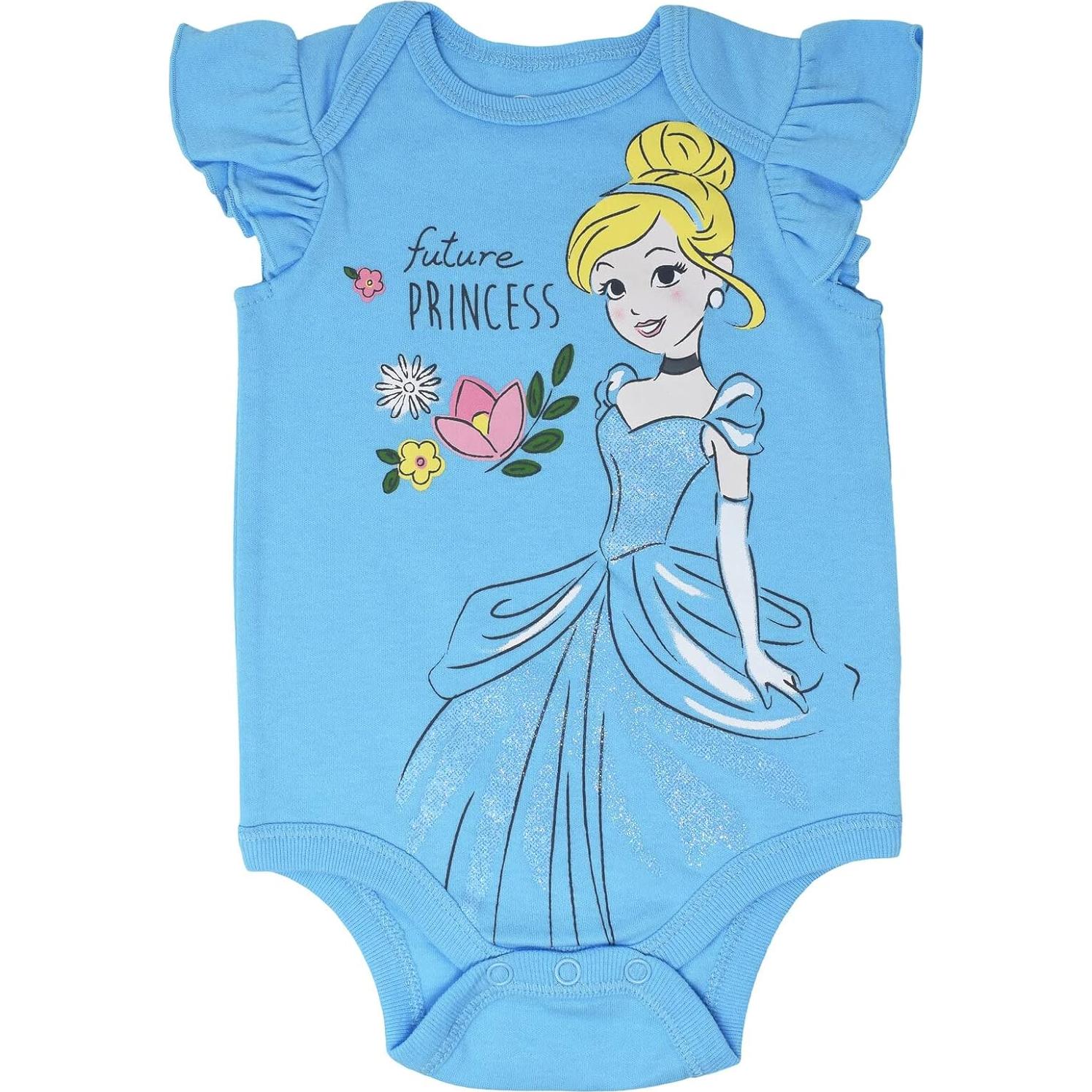 Bodies de Manga Corta Disney Princess con Diadema para Bebés