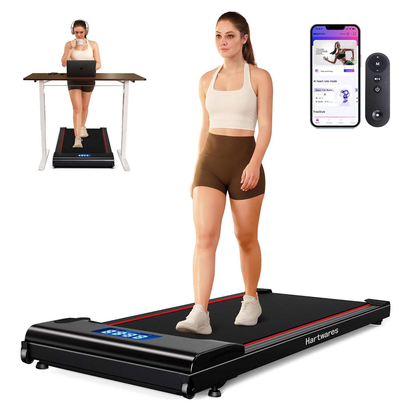 Caminadora bajo escritorio Hartwares DK-38AB-1-1, 2.5HP, 6.4 km/h