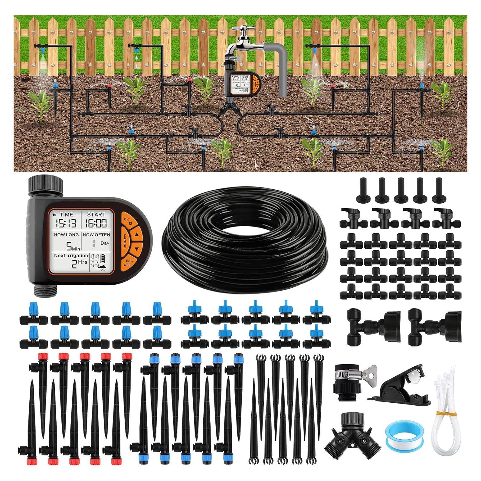 Sistema de Riego por Goteo Kalolary 59.9m con Temporizador