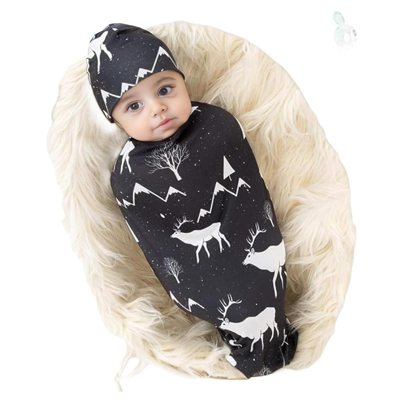 Manta de Envuelo para Recién Nacido Galabloomer con Gorro