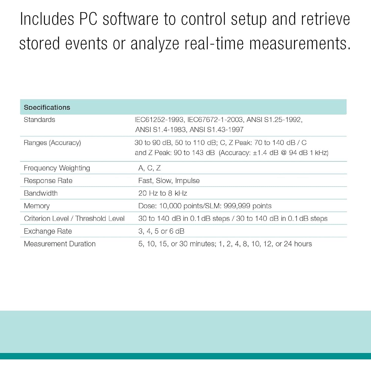 Dosímetro Personal de Ruido Extech SL400 con USB
