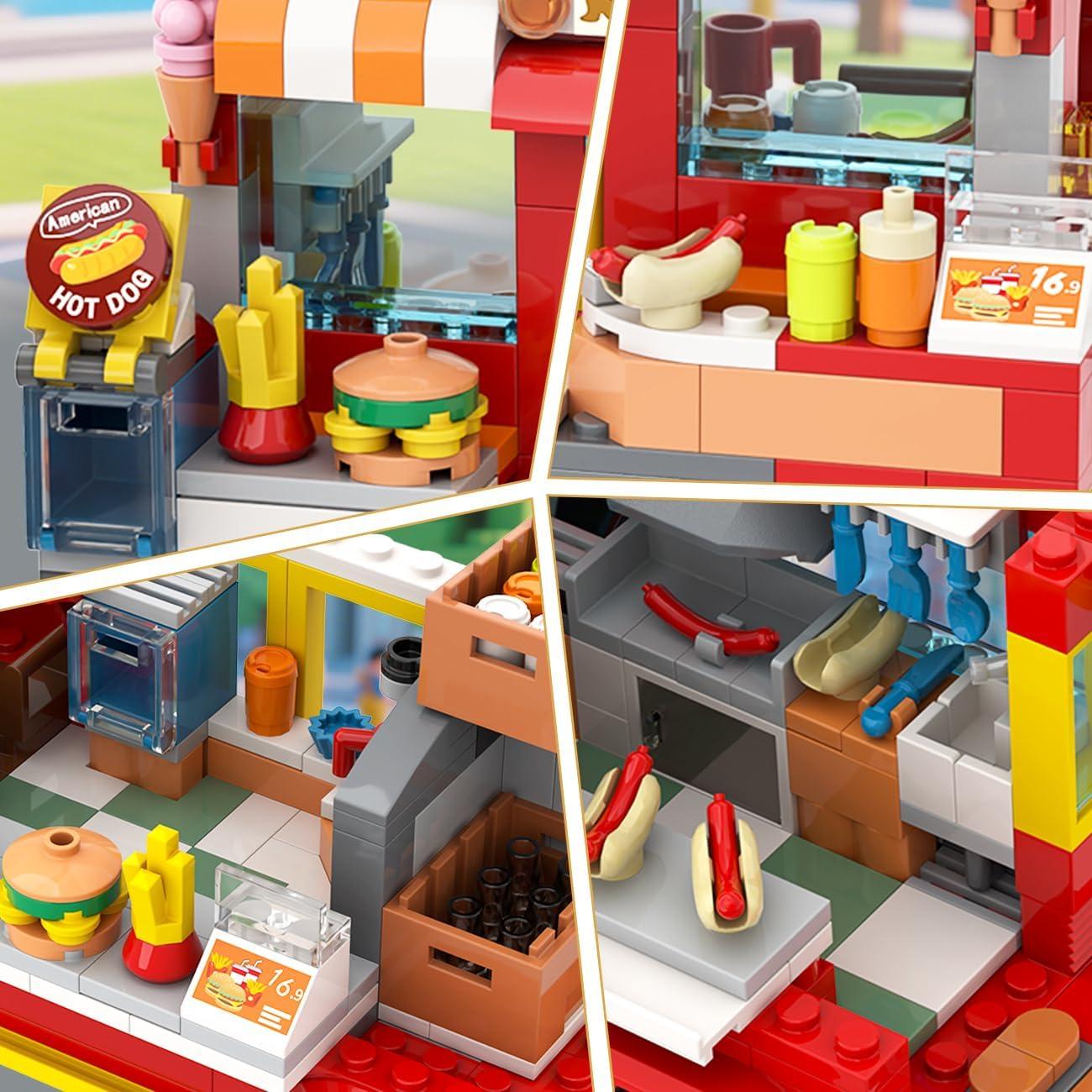 HOGOKIDS Camión de Hamburguesas 2 en 1 con Set de Bloques 826PCS