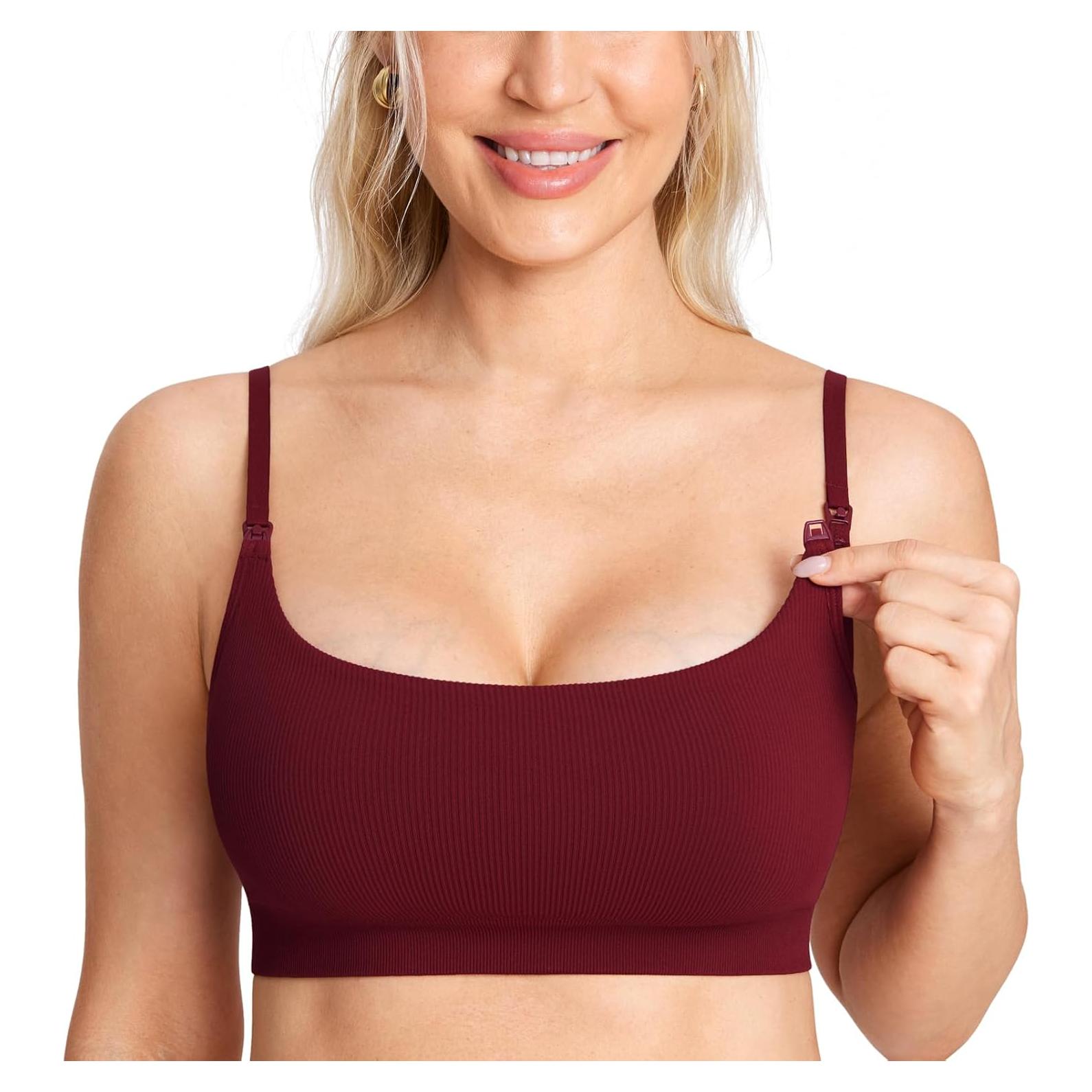 Sujetador de Lactancia Acanalado MOMANDA Rojo Pequeño