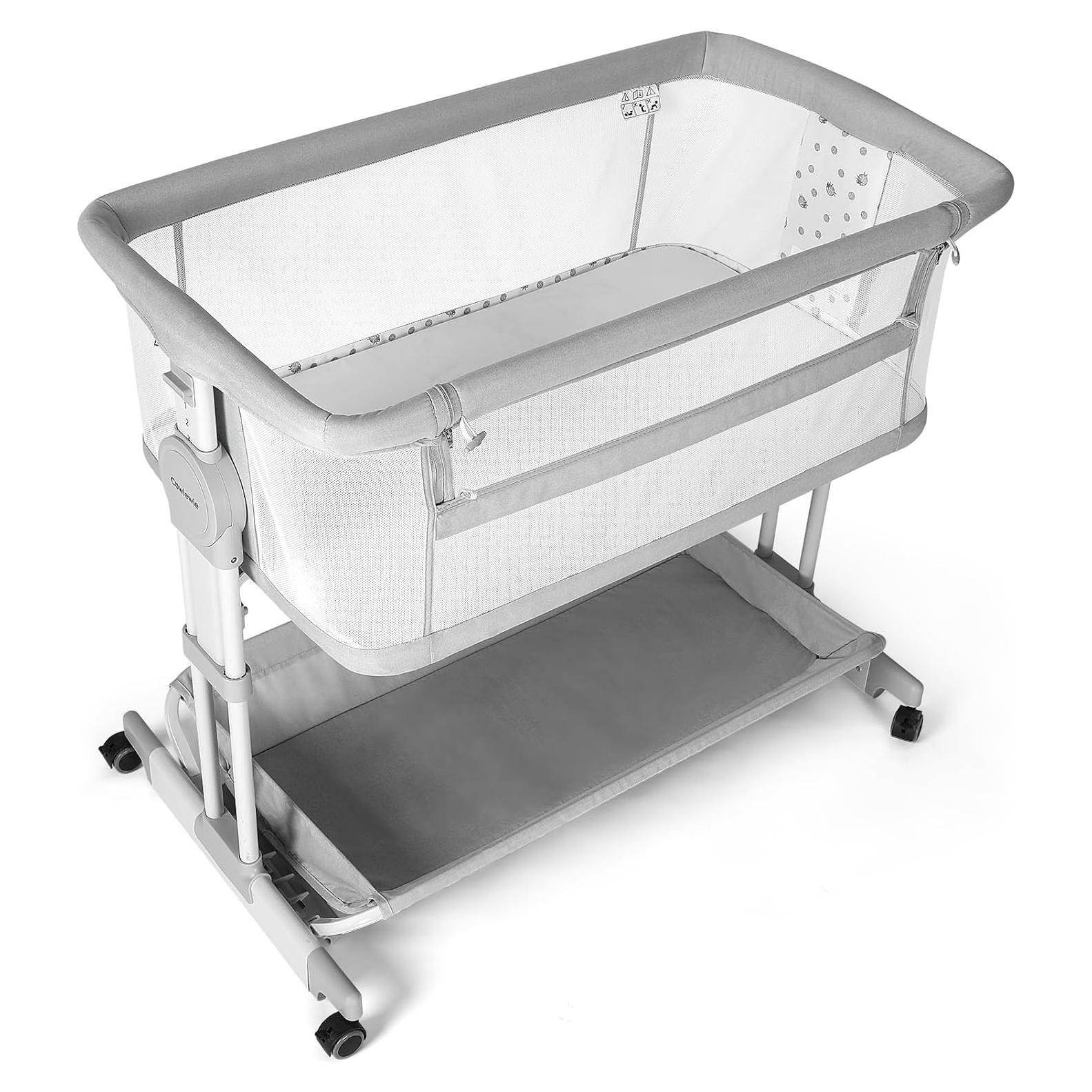 Cuna Mecedora Cowiewie 360° Ajustable 7 Alturas con Ruedas