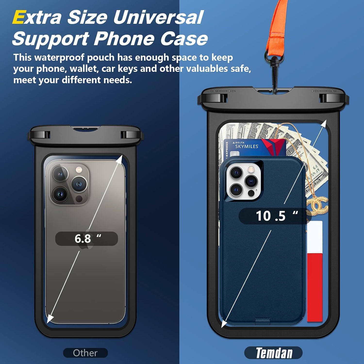 Funda Impermeable Temdan para Teléfono 10" Universal - Negro