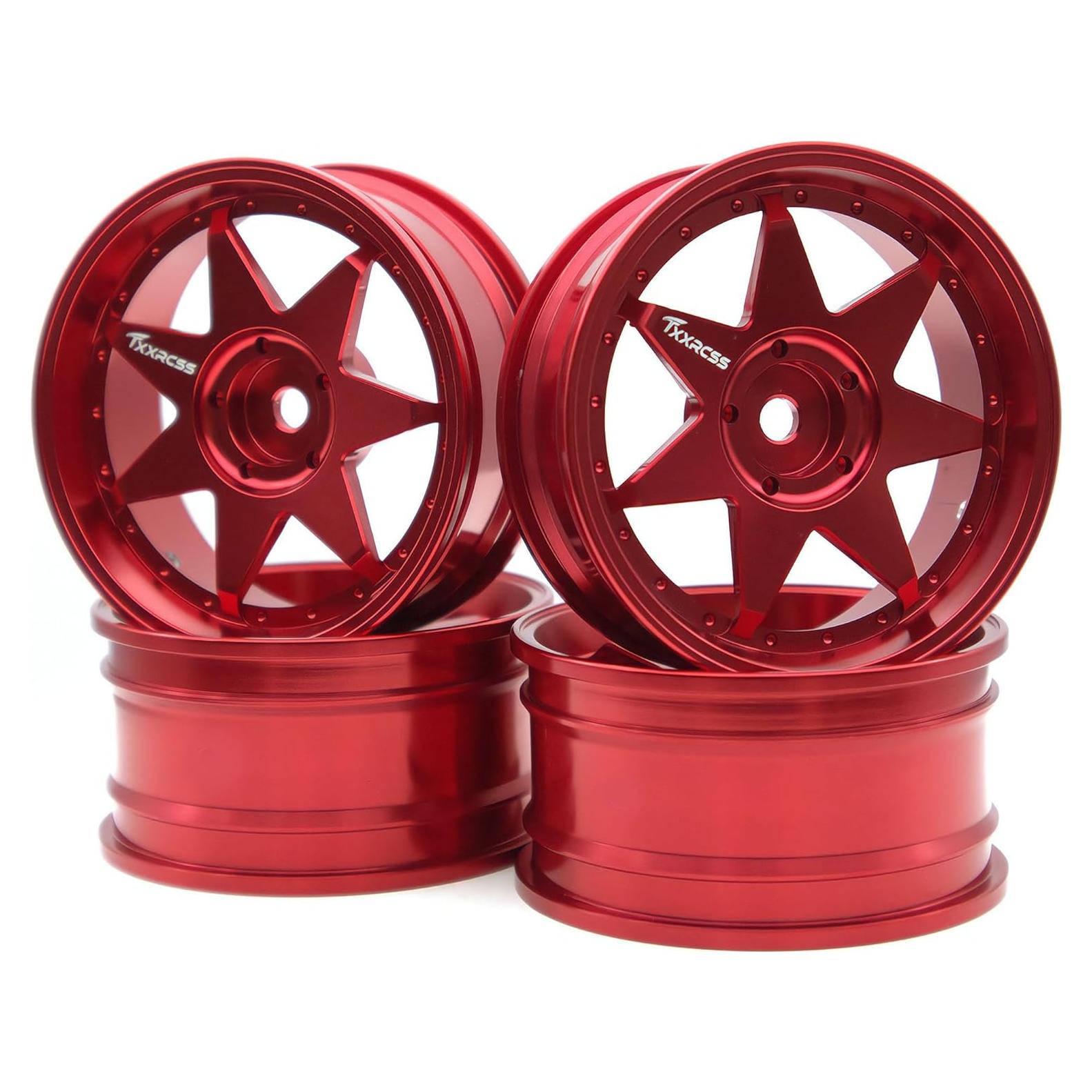 Neumáticos de Drift RC 1/10 Aluminio Rojo 4 Pcs Tamiya Traxxas
