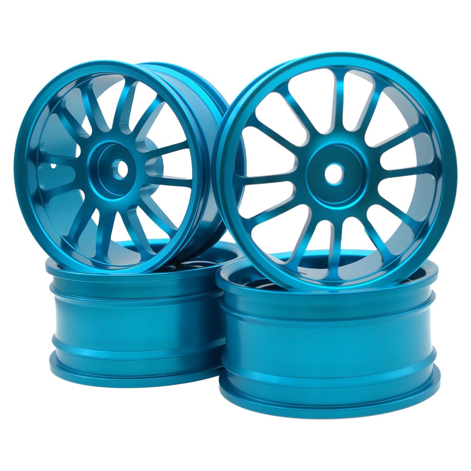 Neumáticos de Drift RC 1/10 Aluminio Azul 4Pcs 52mm Tamiya Traxxas