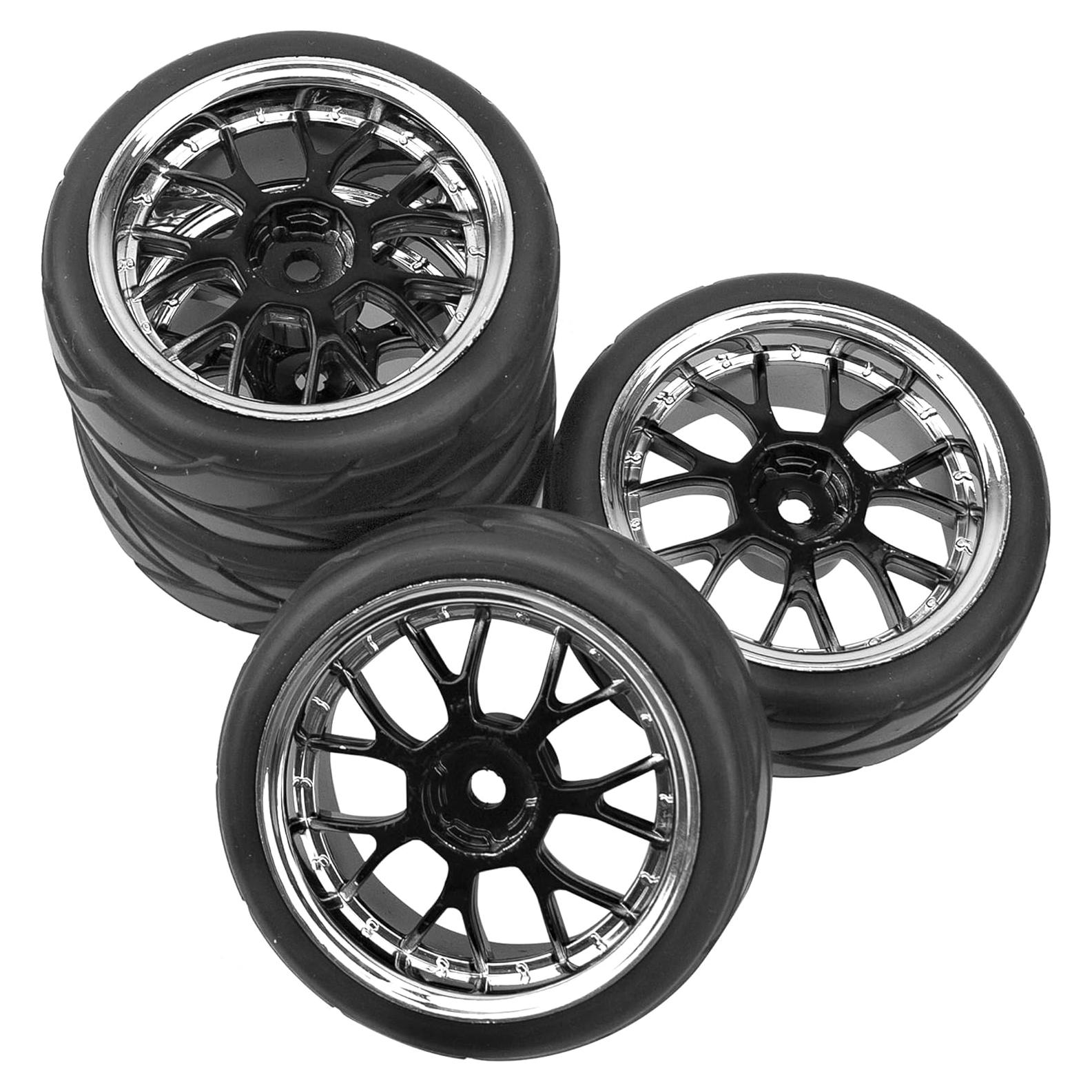 4 Neumáticos de Caucho HIRCQOO 65mm para Carros RC 1/10