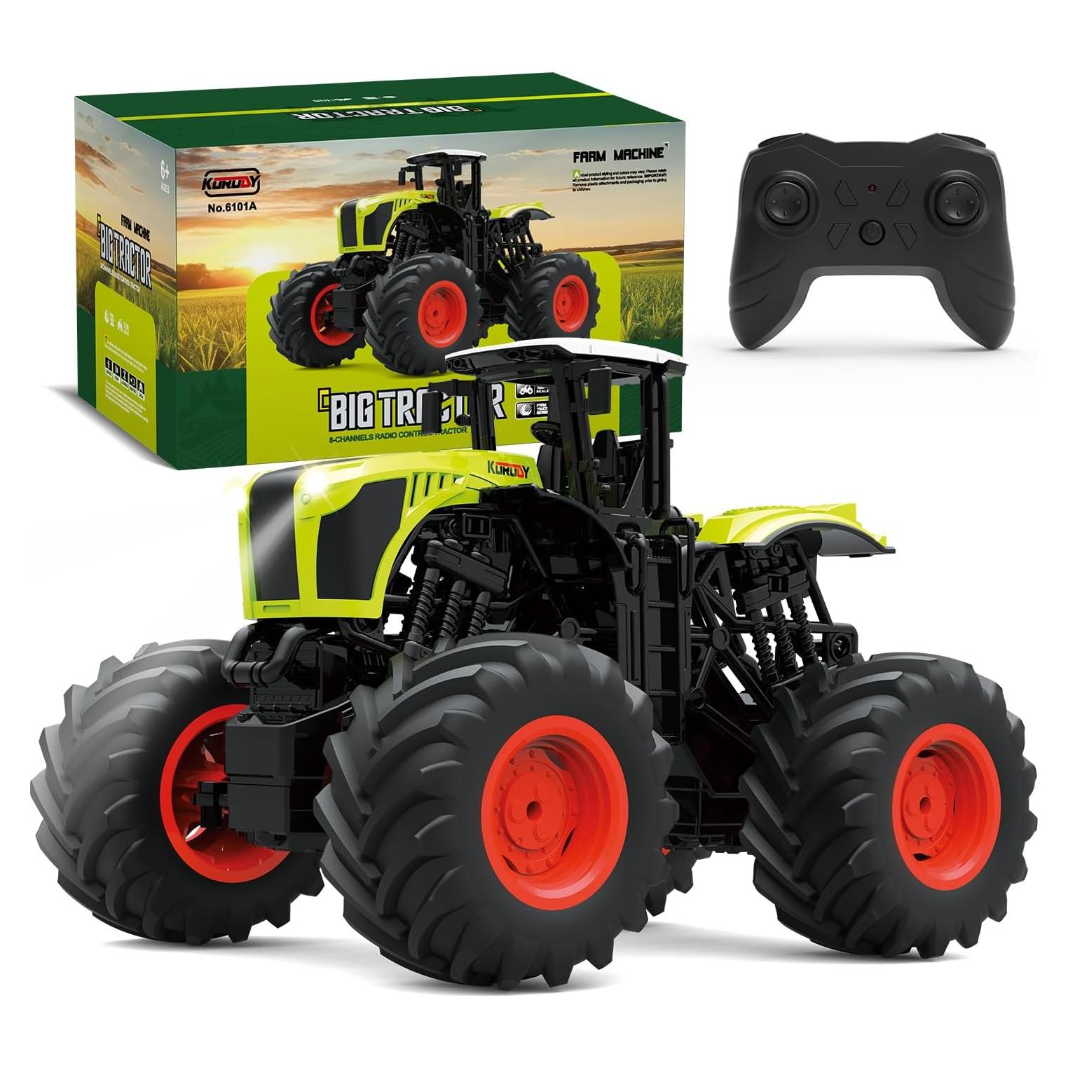 Tractor a Control Remoto Gohero 1:16 Verde con Luz y Sonido