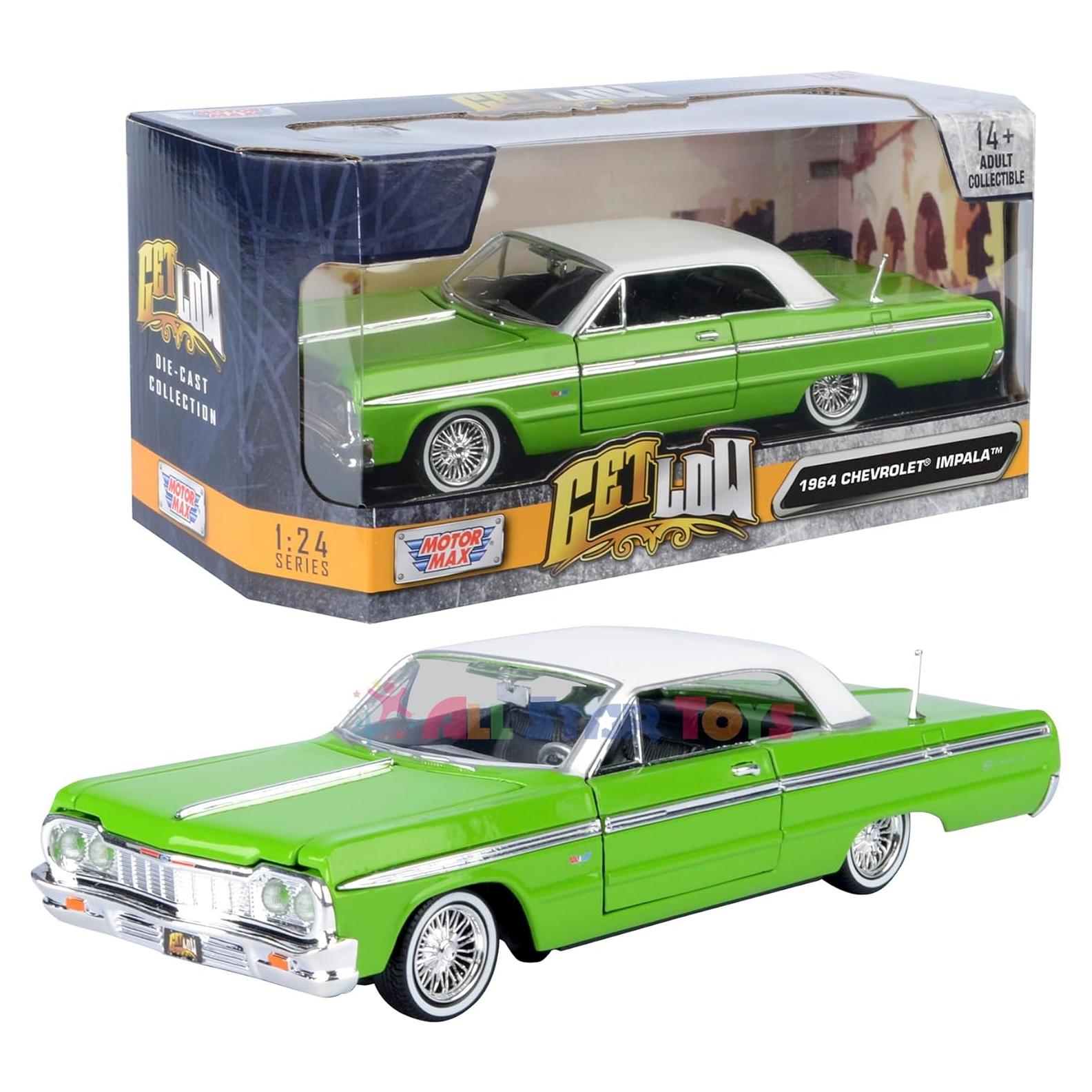 Modelo Diecast 1964 Chevrolet Impala Motormax Verde 1:24