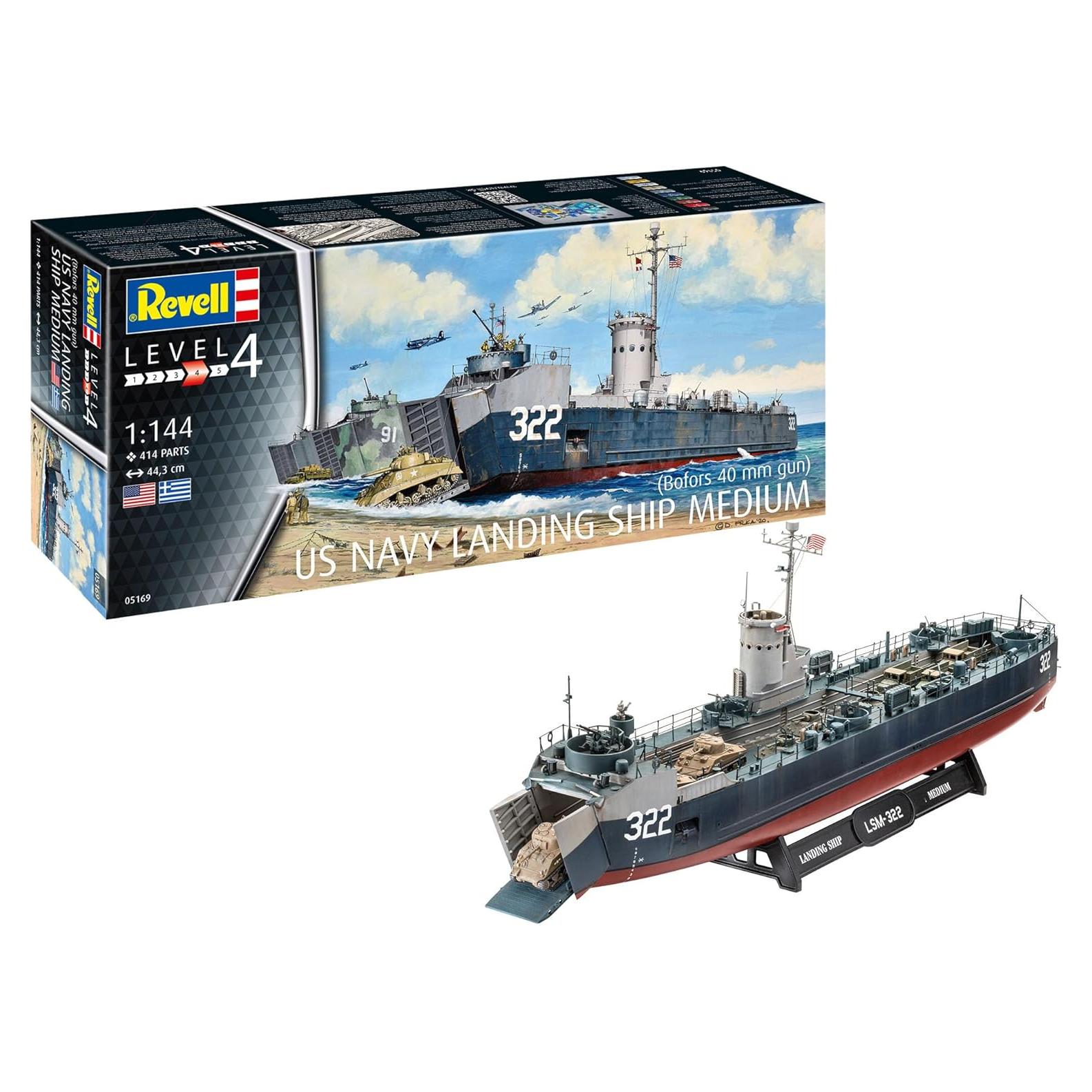 Revell Barco de Desembarco Mediano EE. UU. 1:144 414 Piezas