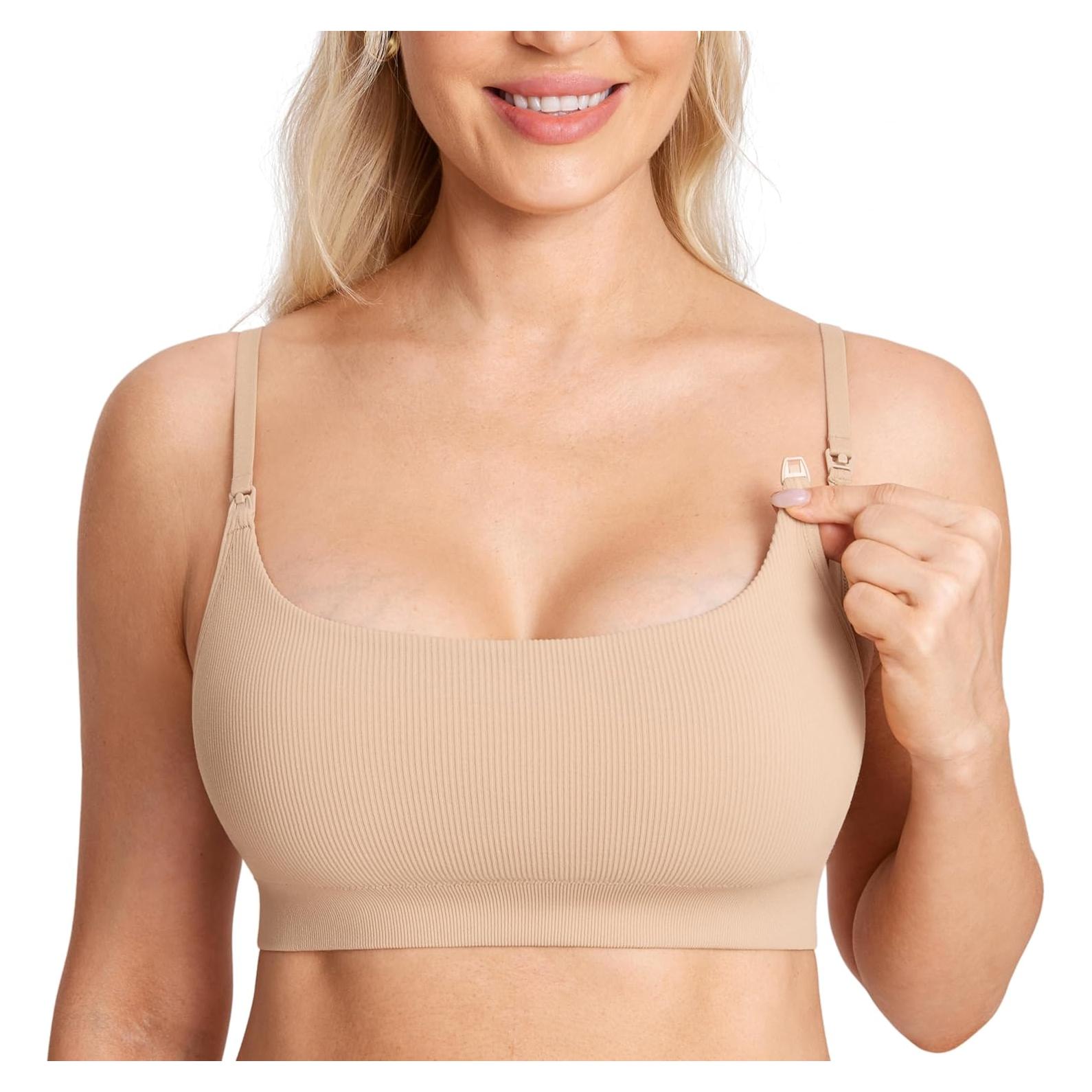 Sujetador de Lactancia CALVENA Sin Aros Beige 2 Pequeño