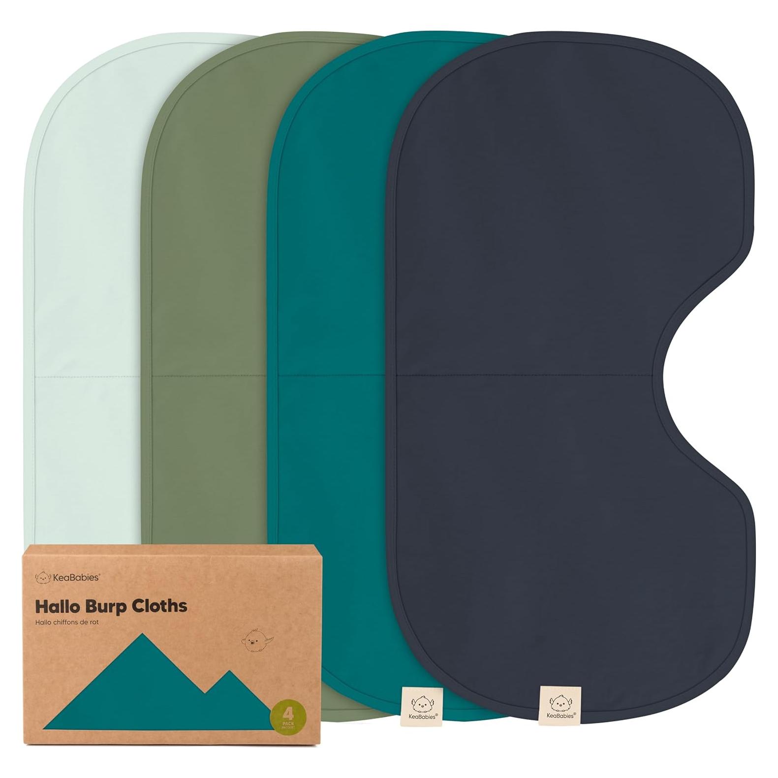 Paquete de 4 Paños de Eructo KeaBabies Algodón Orgánico 56x30.5cm