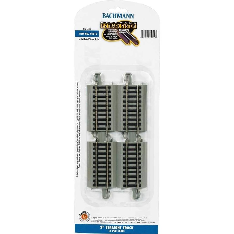 Riel Recto E-Z Track Bachmann 3" Plata Níquel Escala HO