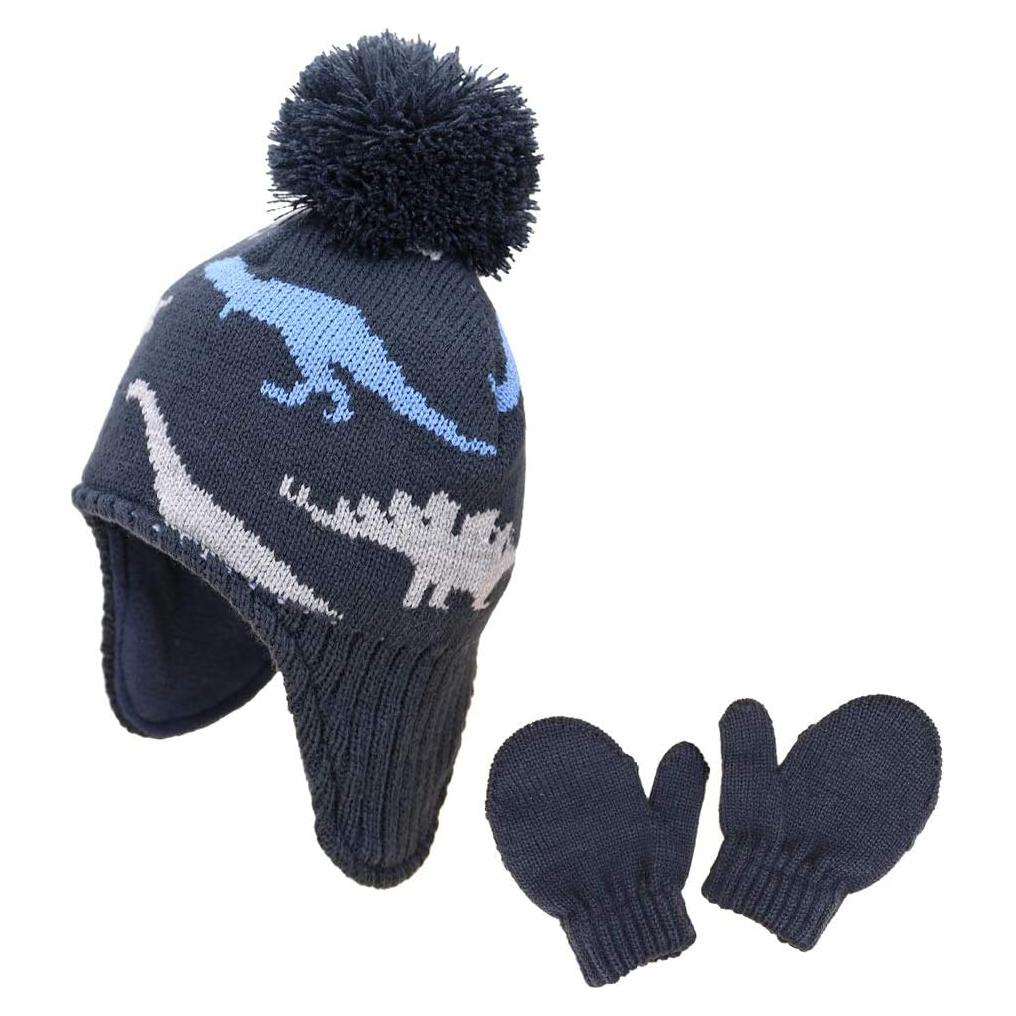Conjunto Gorro y Guantes Invierno Niños - 100% Algodón/Acrílico