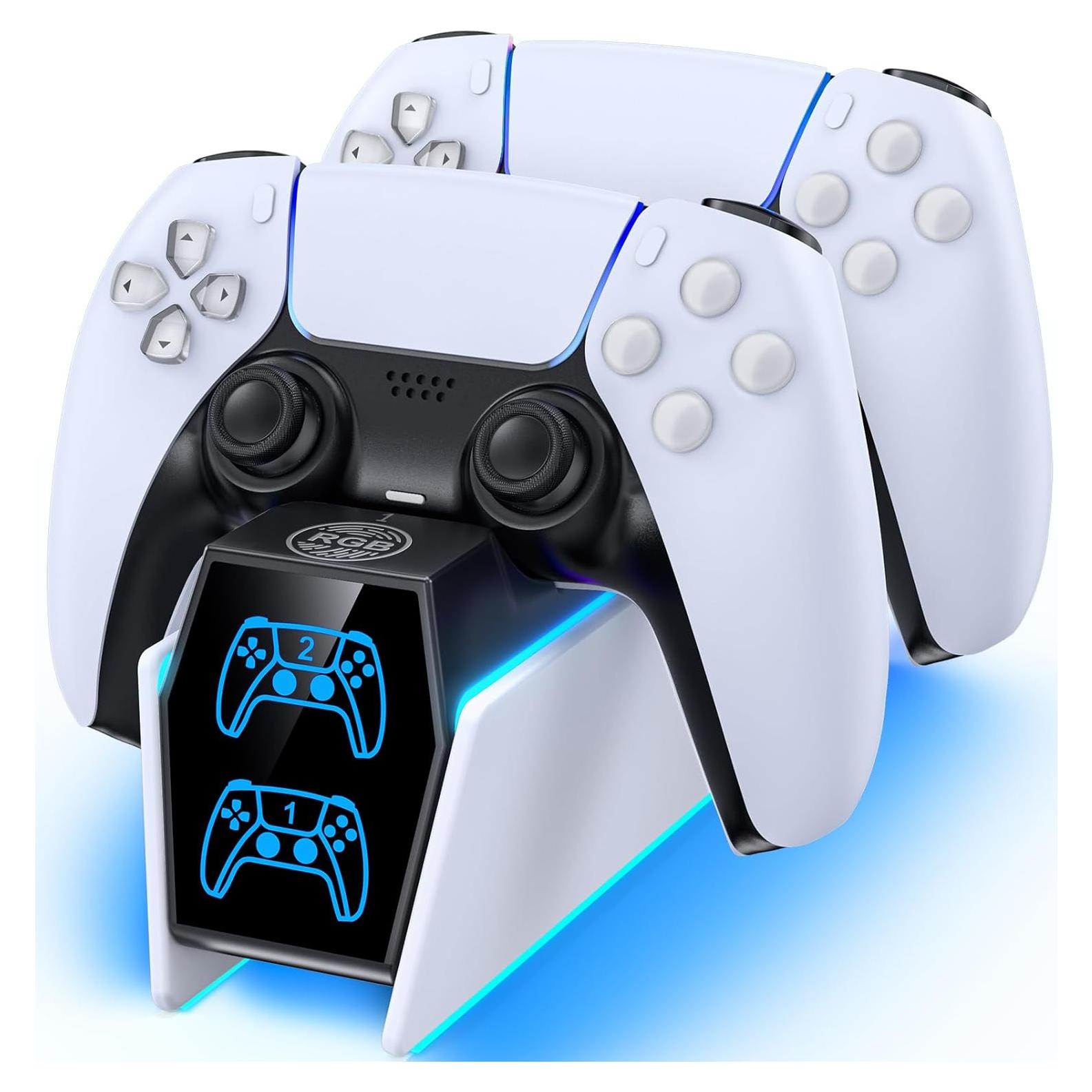 Estación de Carga PS5 Tokluck con Iluminación RGB y Doble Carga