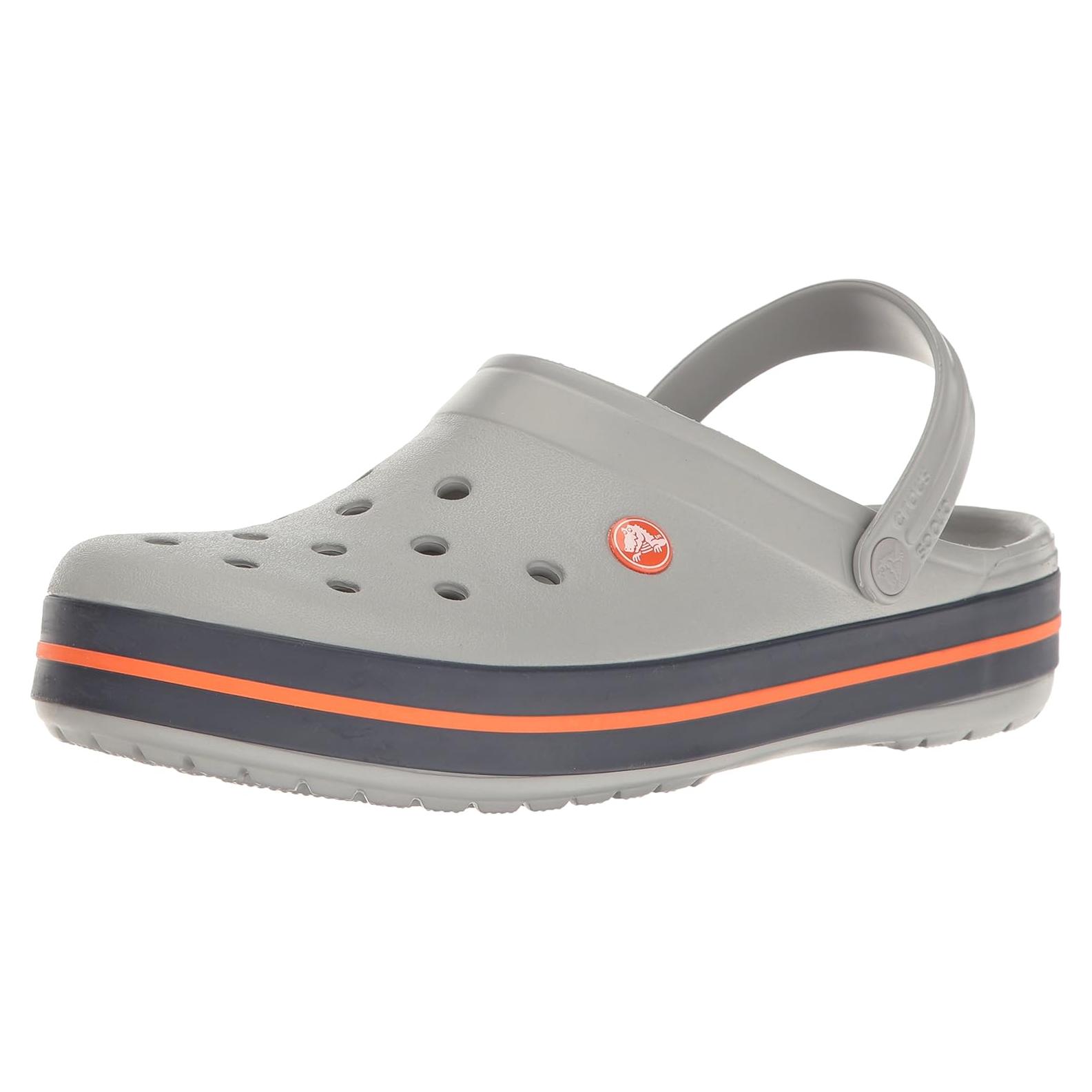 Zuecos Crocs Unisex Crocband Gris Claro/Navy Talla 9/7