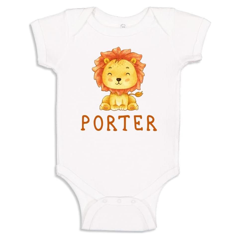 Body Personalizado de León para Bebé - Algodón 0-3 Meses