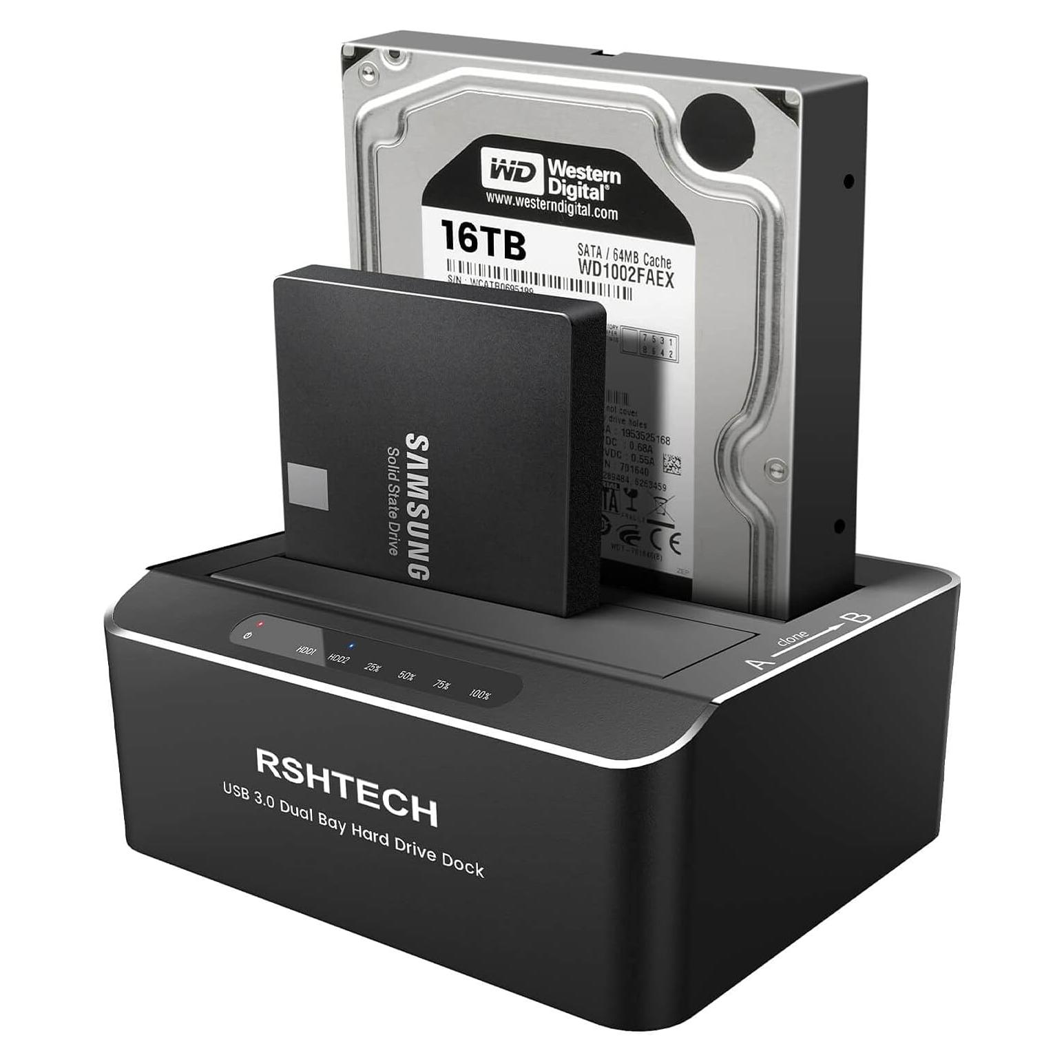 Dock HDD SATA Doble Bahía RSHTECH RSH-DS01 16TB USB 3.0