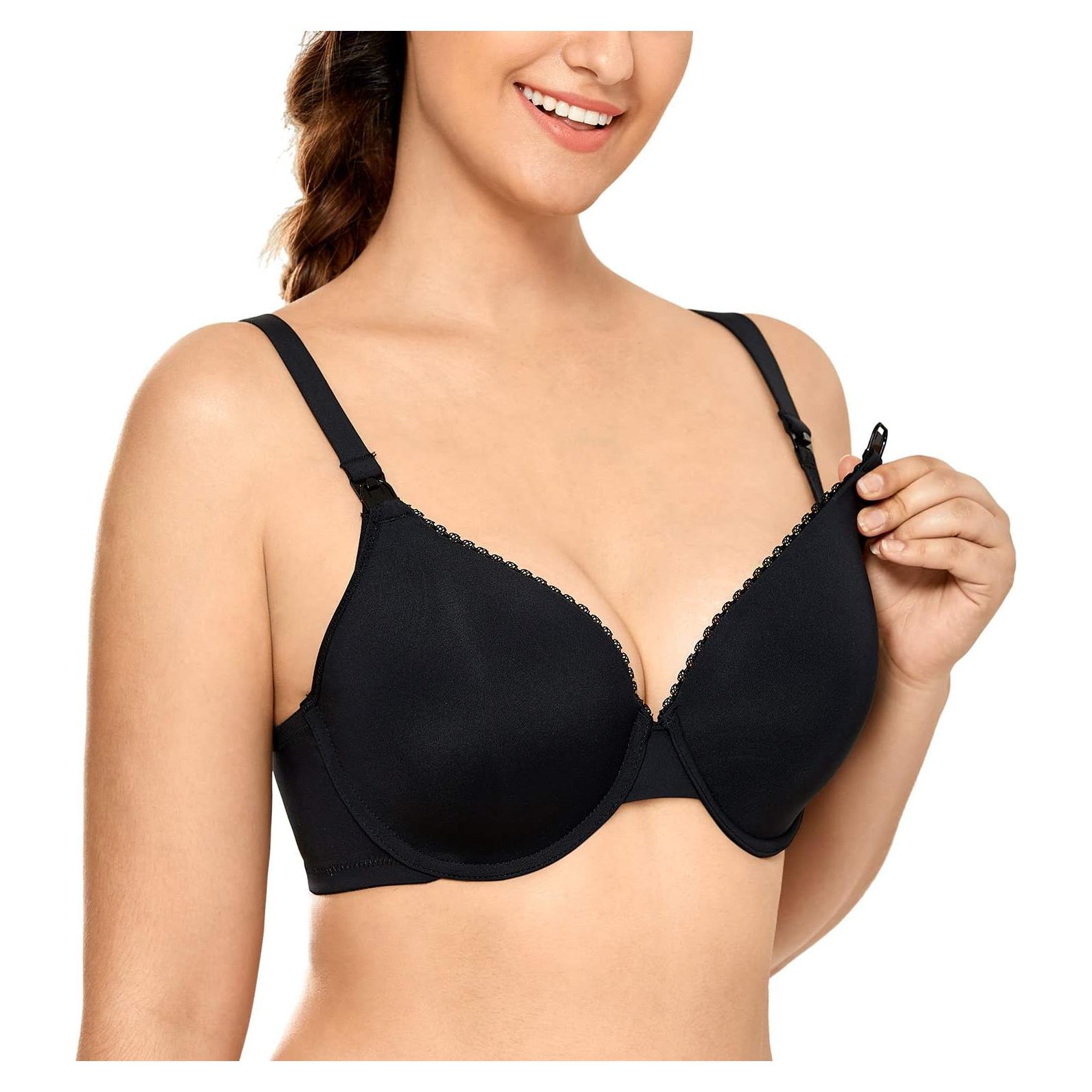 Sujetador de Maternidad CALVENA Acolchado para Lactancia 32C Negro