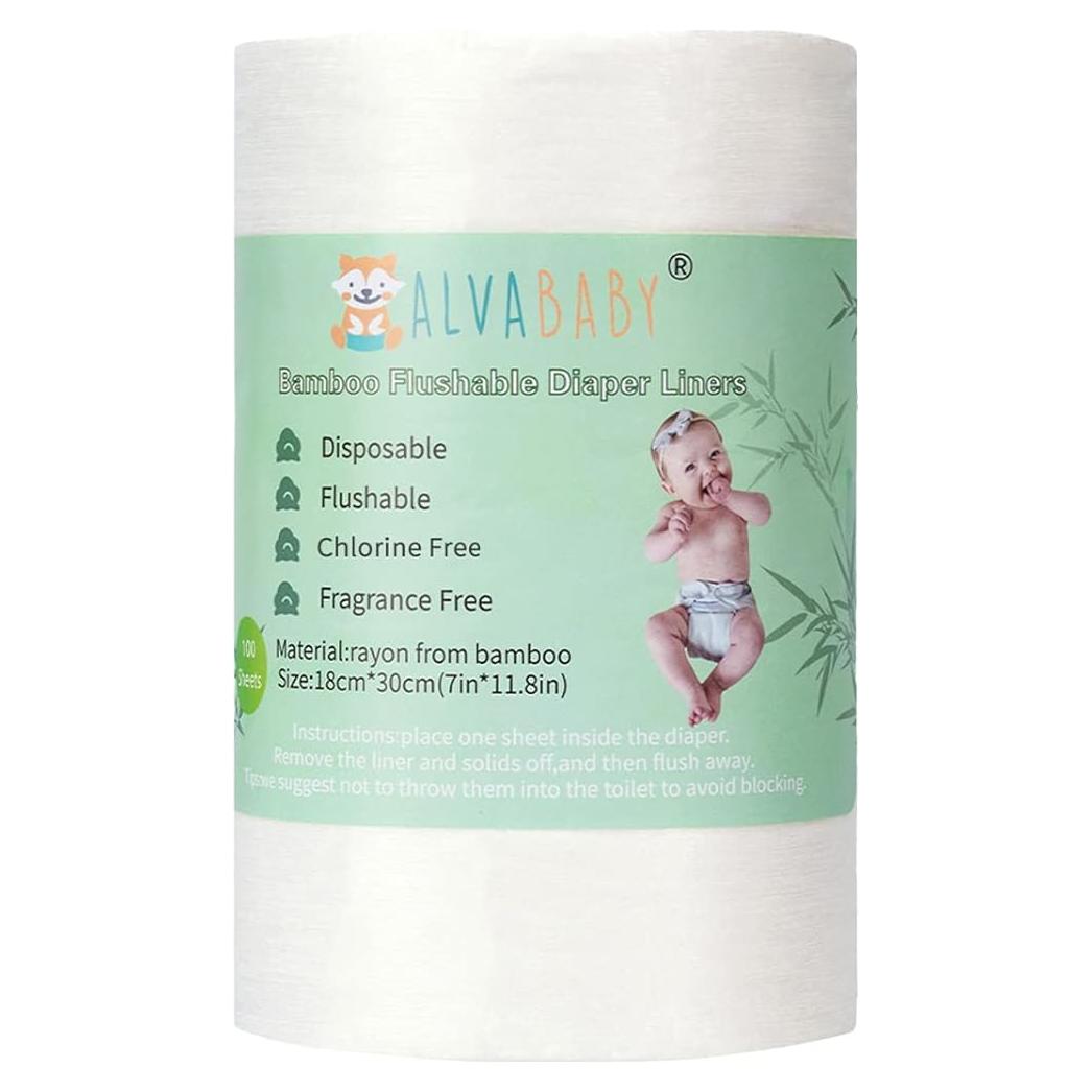 Forros Desechables para Pañales de Tela ALVABABY 100 Hojas 30x18 cm