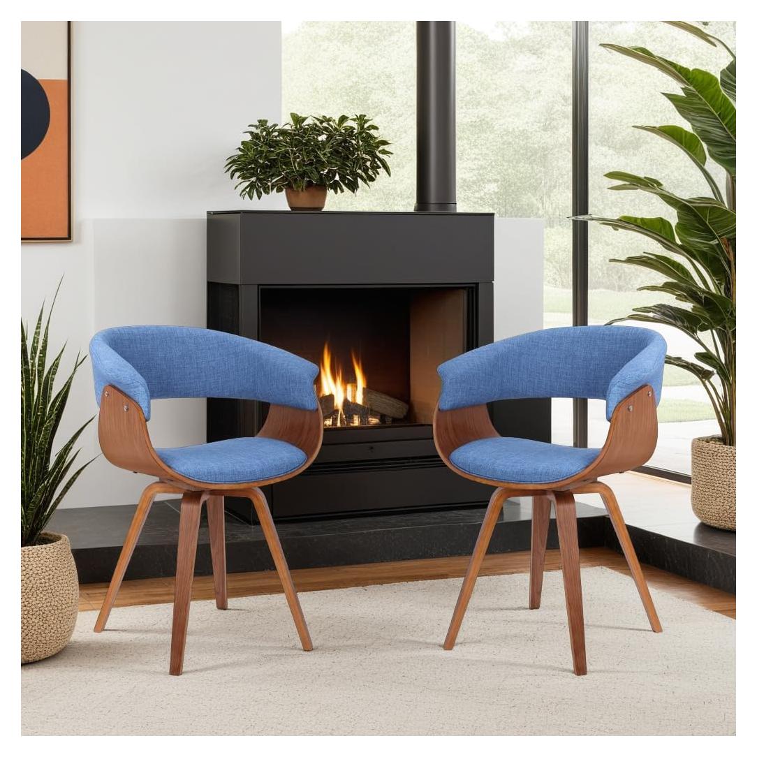 Juego de 2 Sillas Armen Living Summer Azul Nogal