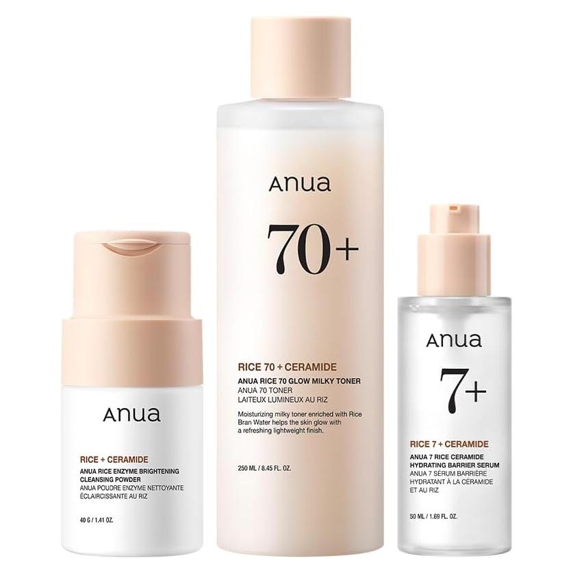 Conjunto de Cuidado Facial Anua: Polvo Limpiador y Tónico Hidratante