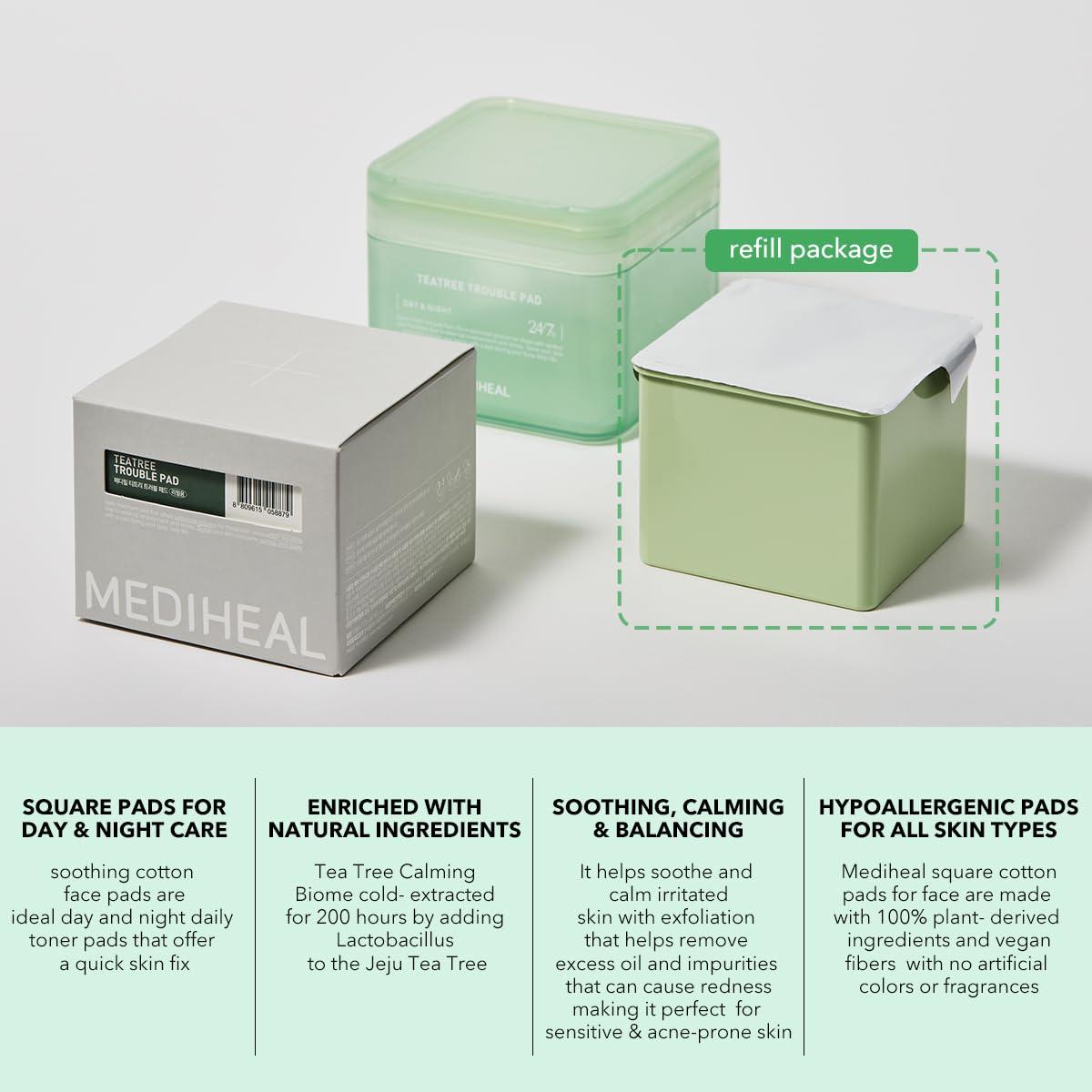 Almohadillas Toner Calmantes Mediheal Teatree 1+1 Veganas