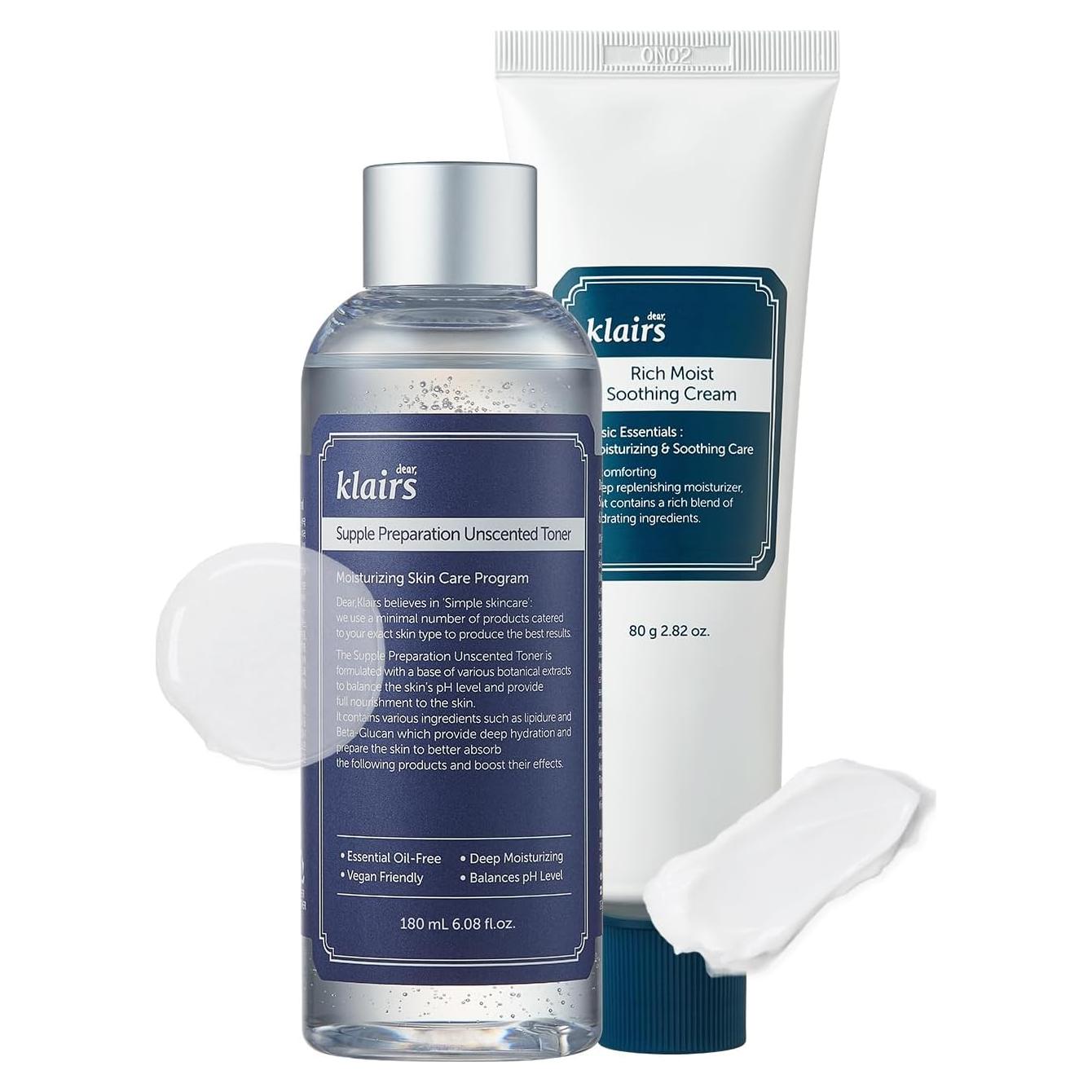 Set de Tónico Sin Fragancia 180ml + Crema Calmante 80ml Klairs