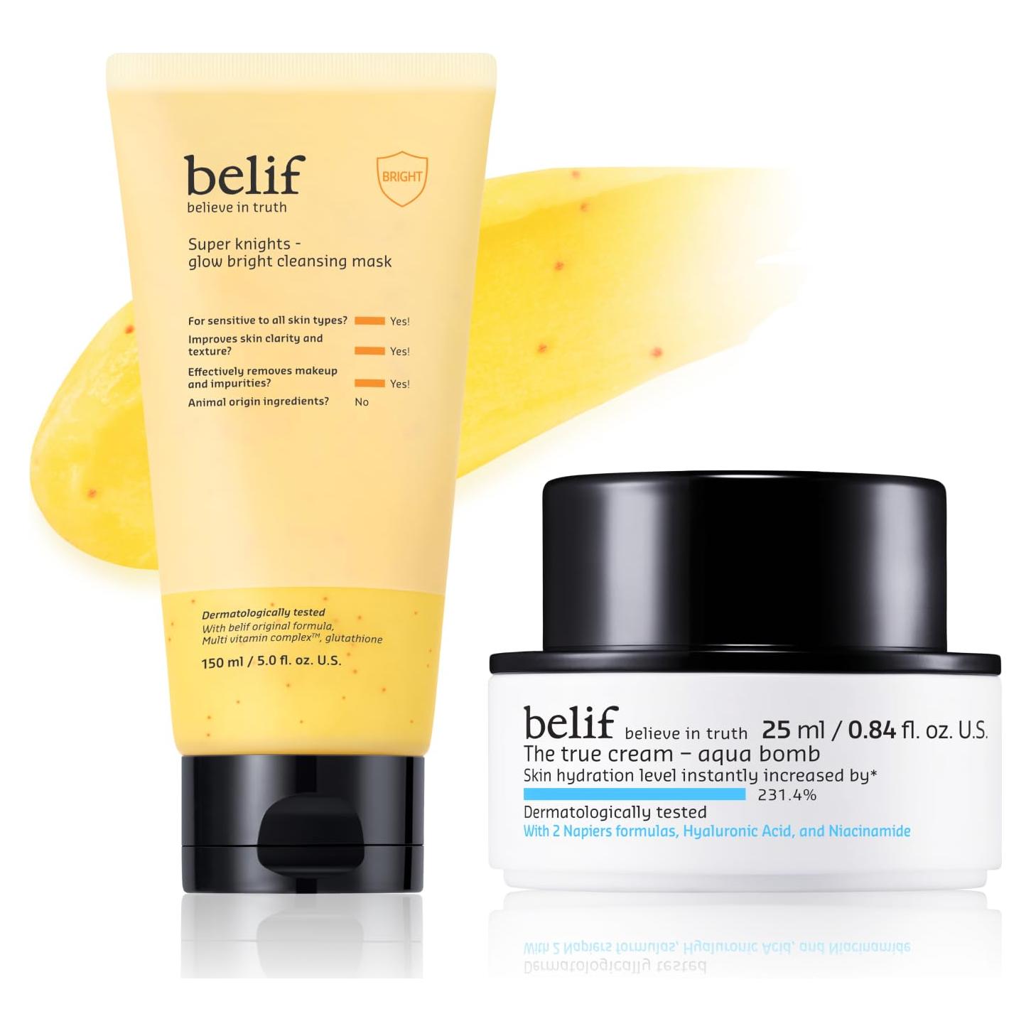 Dúo Hidratante Belif Aqua Bomb y Máscara Limpiadora