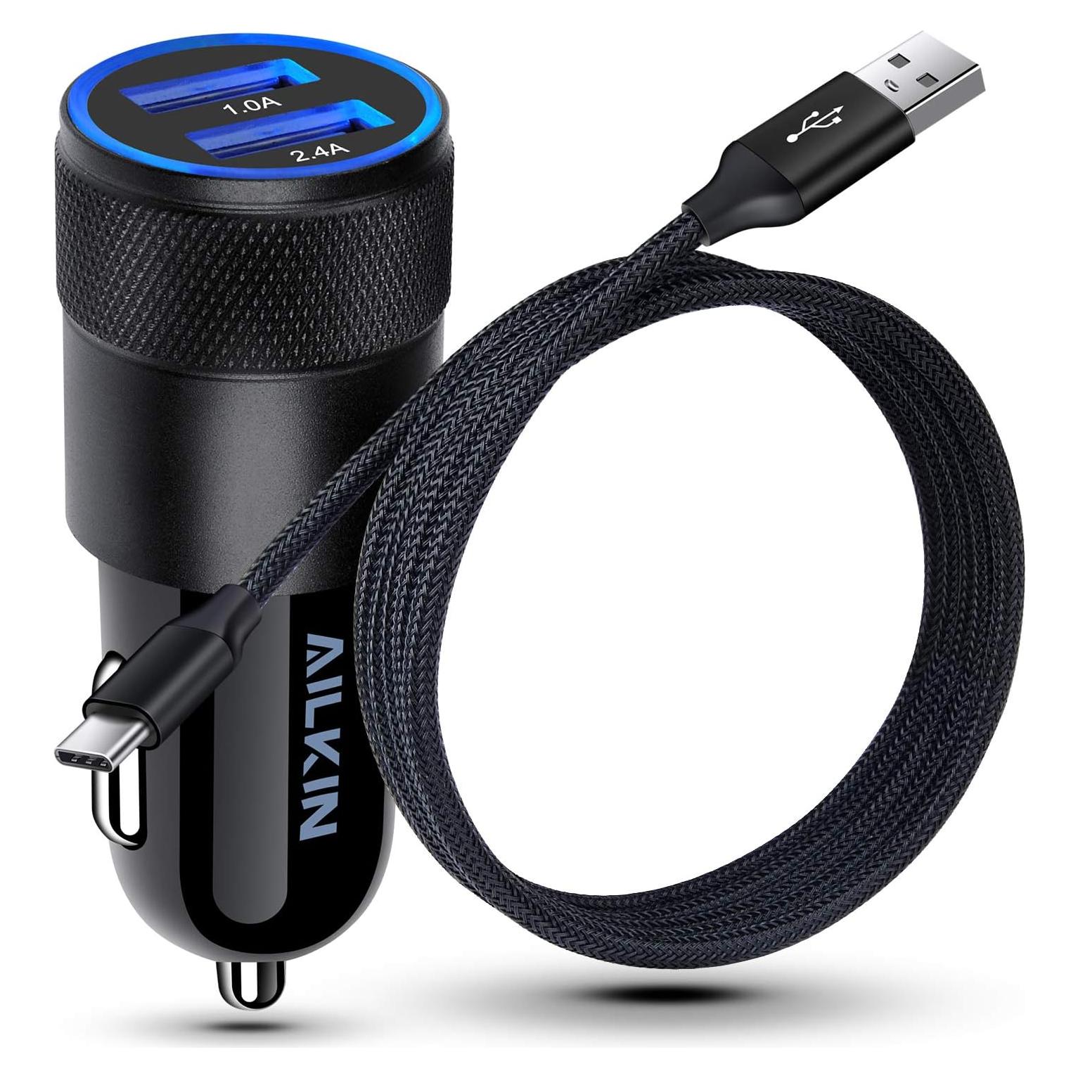 Cargador de coche USB tipo C Doble Puerto para Samsung y Google