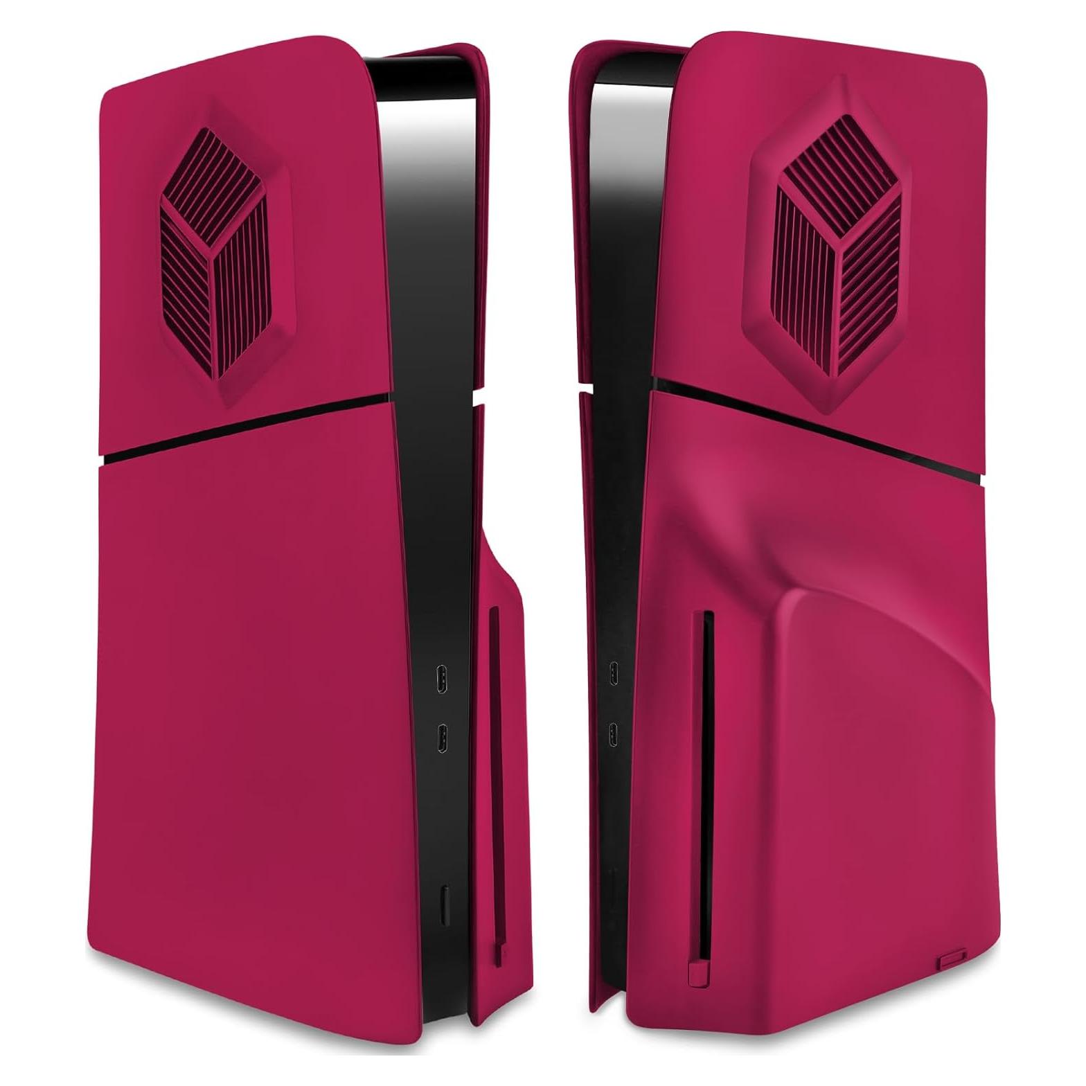 Cubiertas PS5 Slim SIKEMAY Ventiladas Rojo a Prueba de Polvo