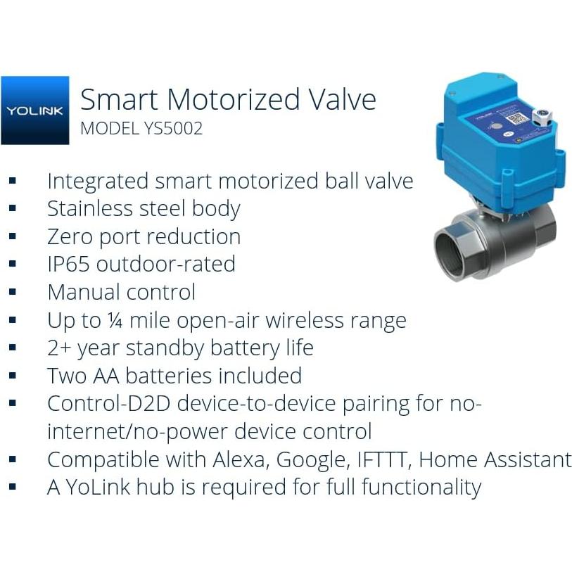 Sistema de Protección contra Fugas de Agua YoLink 1,27 cm