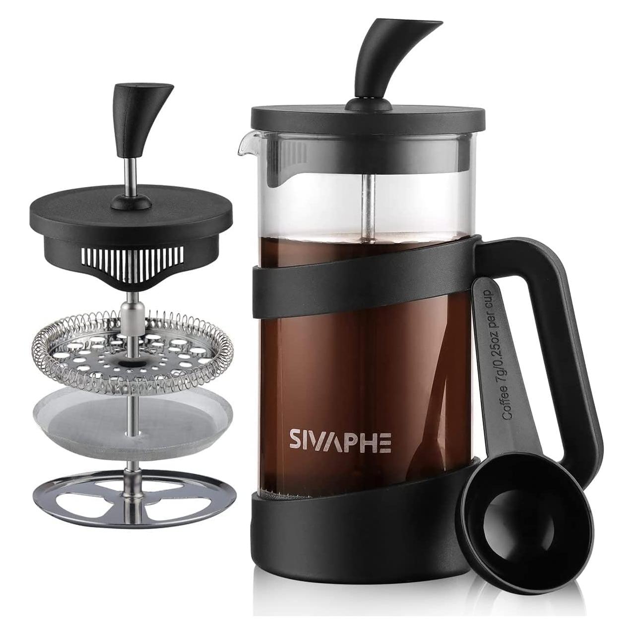 Prensa Francesa Sivaphe 12oz Jarra de Borosilicato Negra