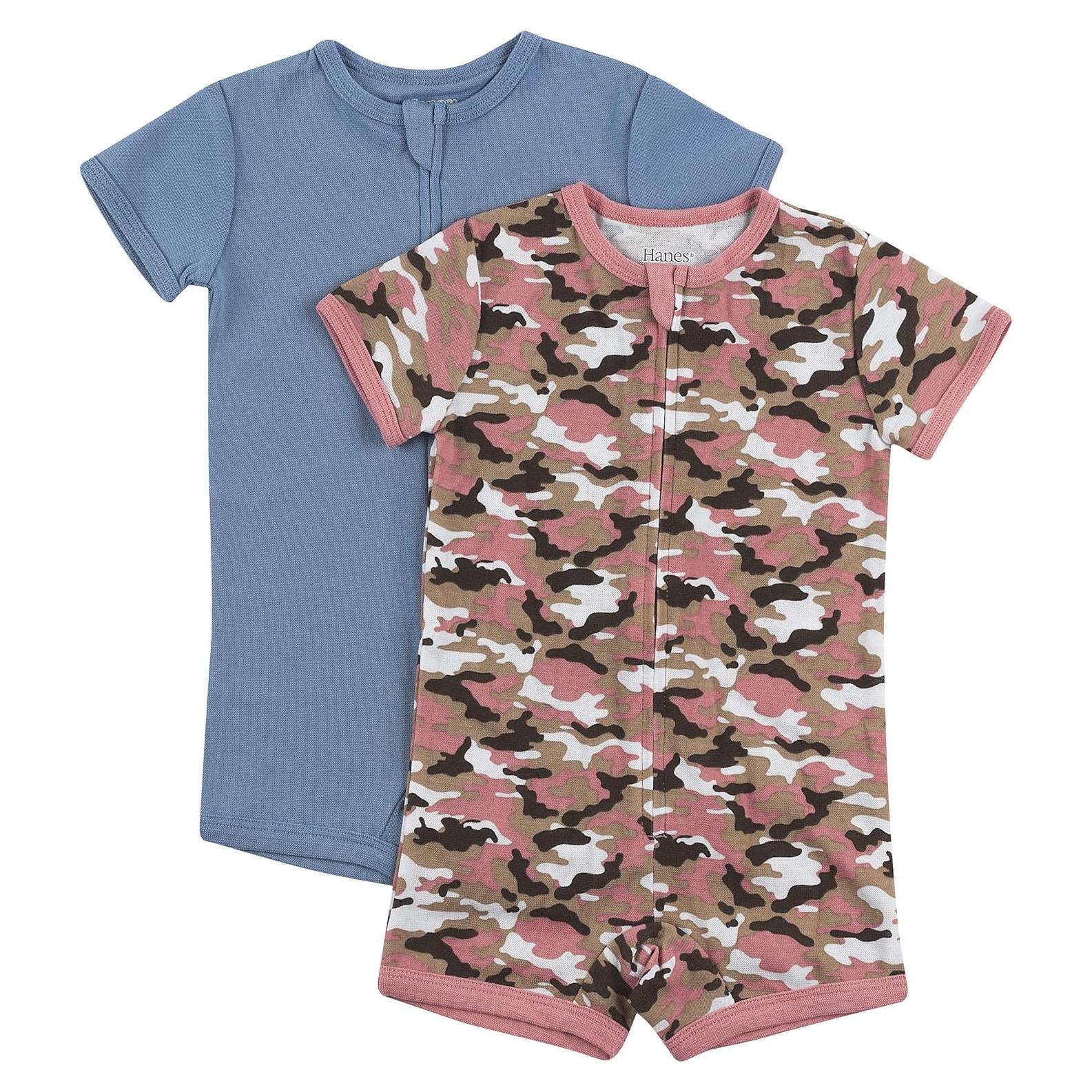 Monos de bebé Hanes Zippin 0-6 meses, paquete de 2