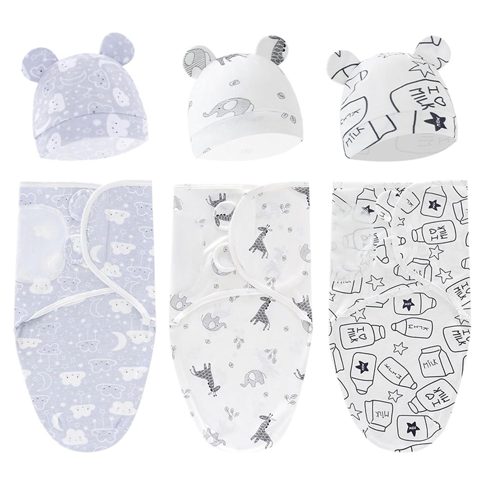 Paquete de 3 Sacos de Sueño Envueltos Orgánicos Soothe Baby