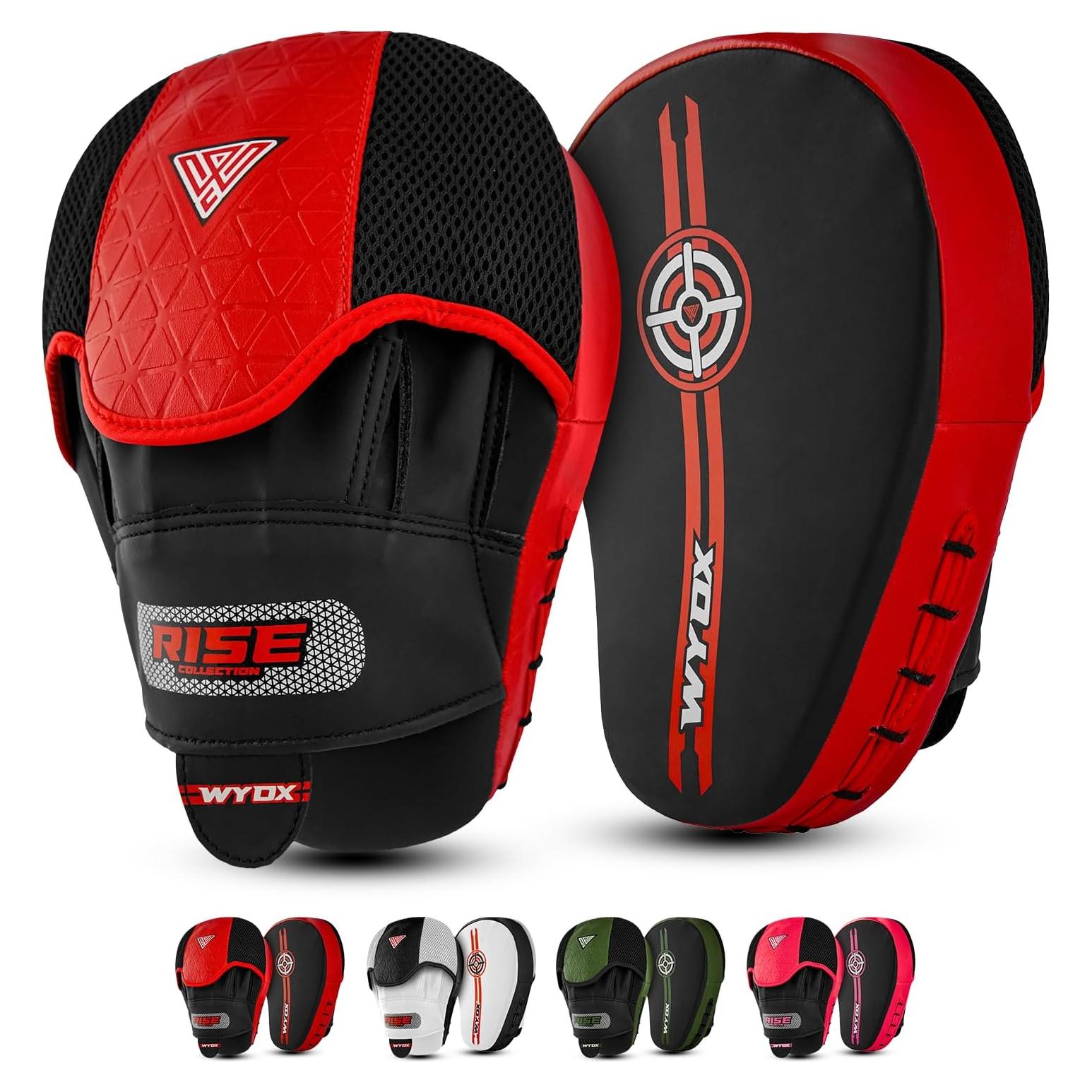Mitones de Boxeo WYOX 2024 | Almohadillas de Golpe PU Rojo y Negro