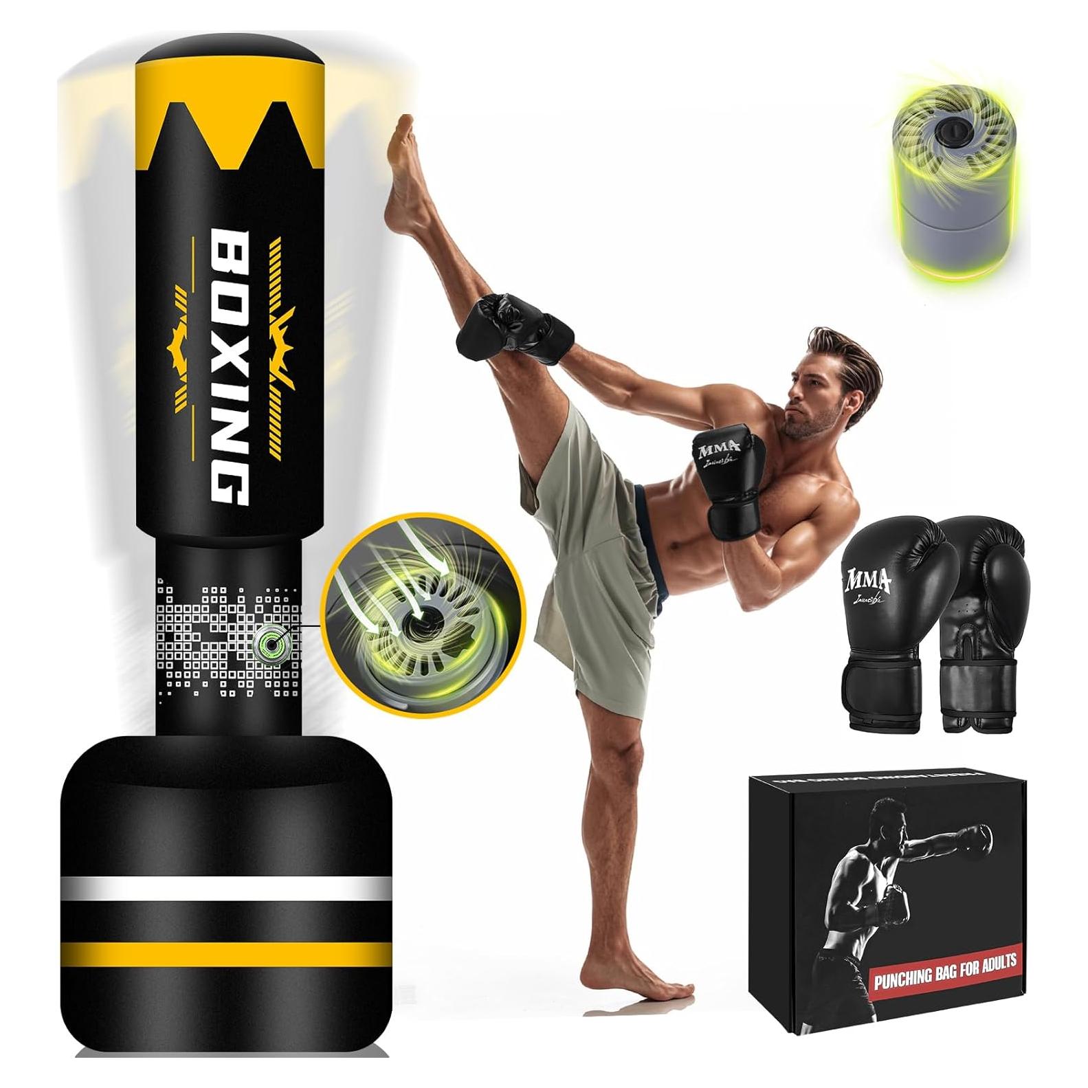 Saco de Boxeo de Pie YORWHIN 175 cm con Bomba Automática y Guantes