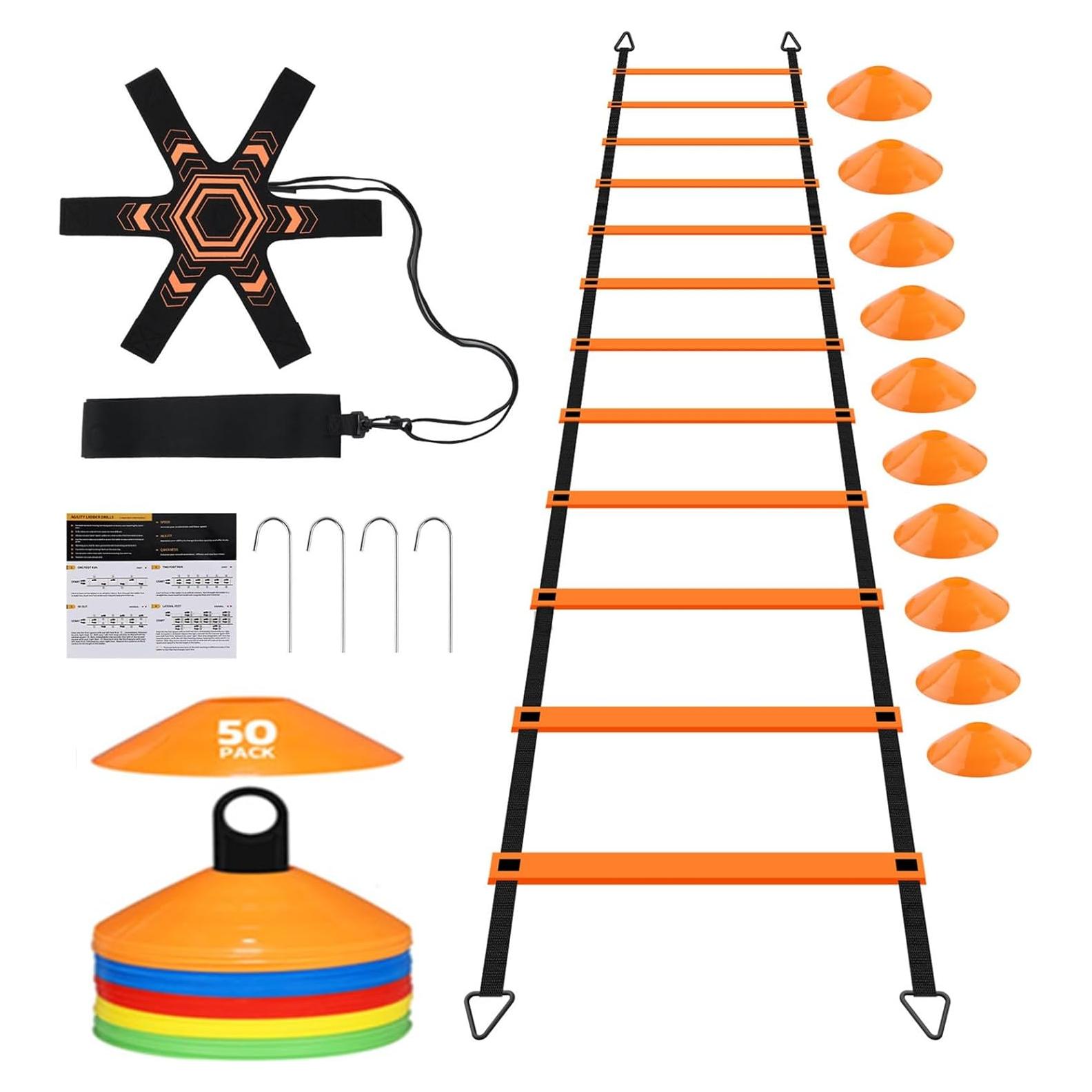 Conjunto Entrenador de Fútbol GHB Agility 6m 12 Escalones