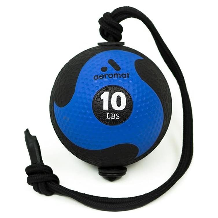 Balón Medicinal Aeromat Elite Power 10 lb con Cuerda Azul