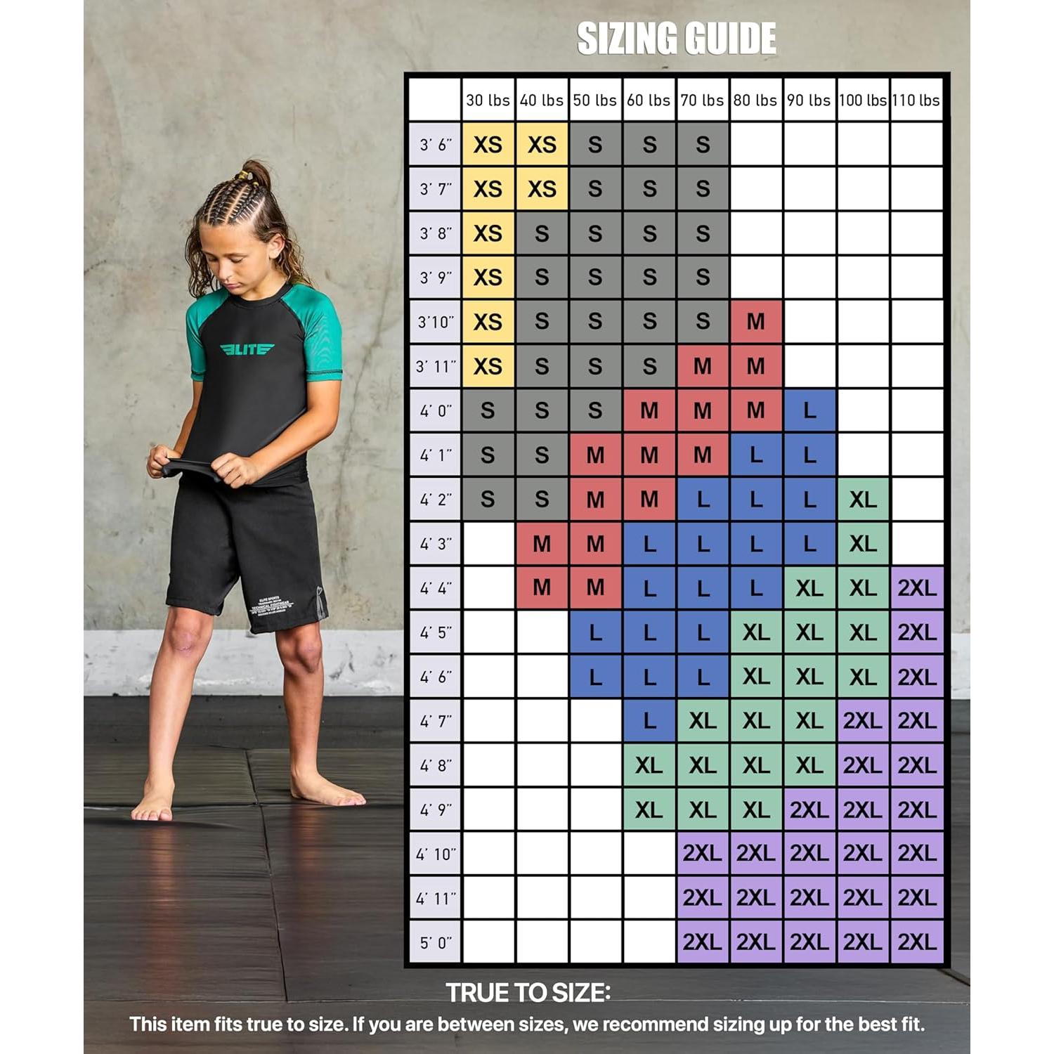 Rash Guard Elite Sports Niños Verde Manga Corta BJJ