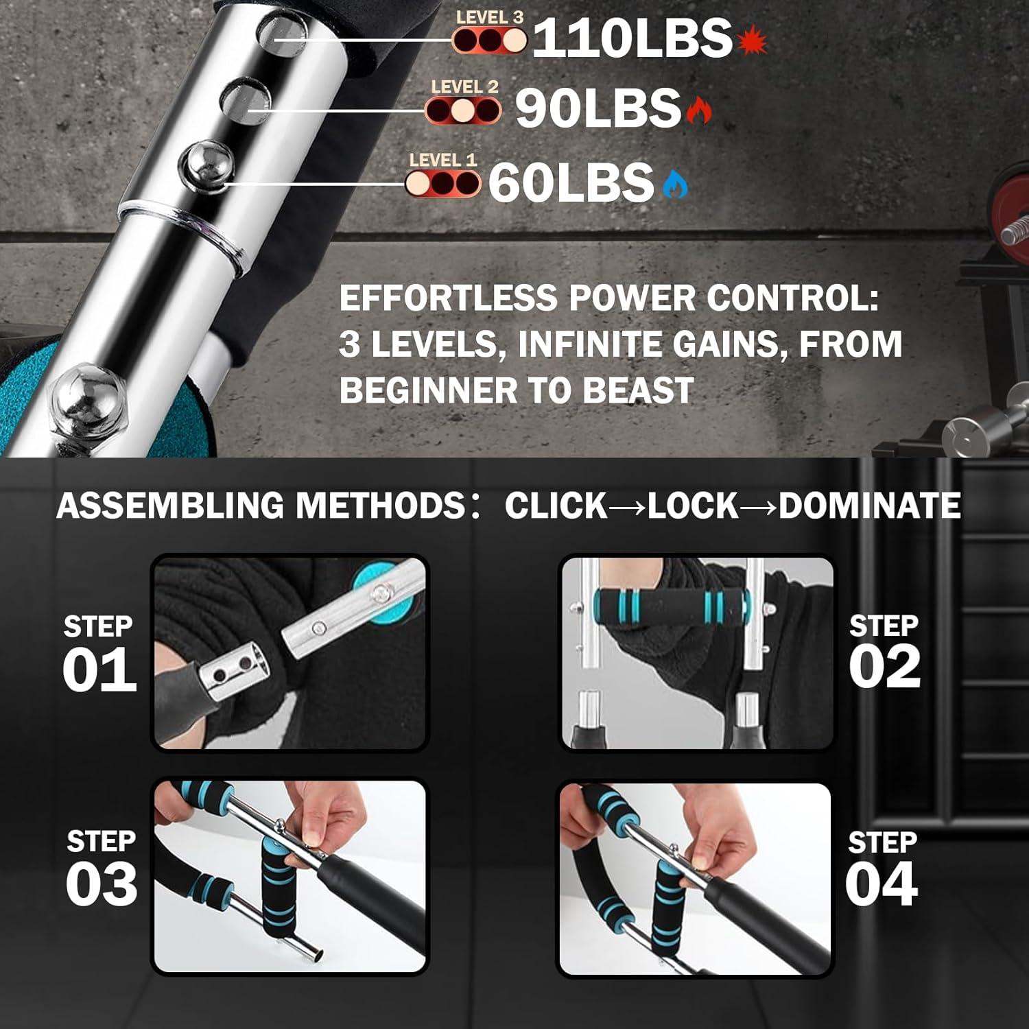 Entrenador de brazos Twister Qxeutm 1.5kg 3 niveles resistencia